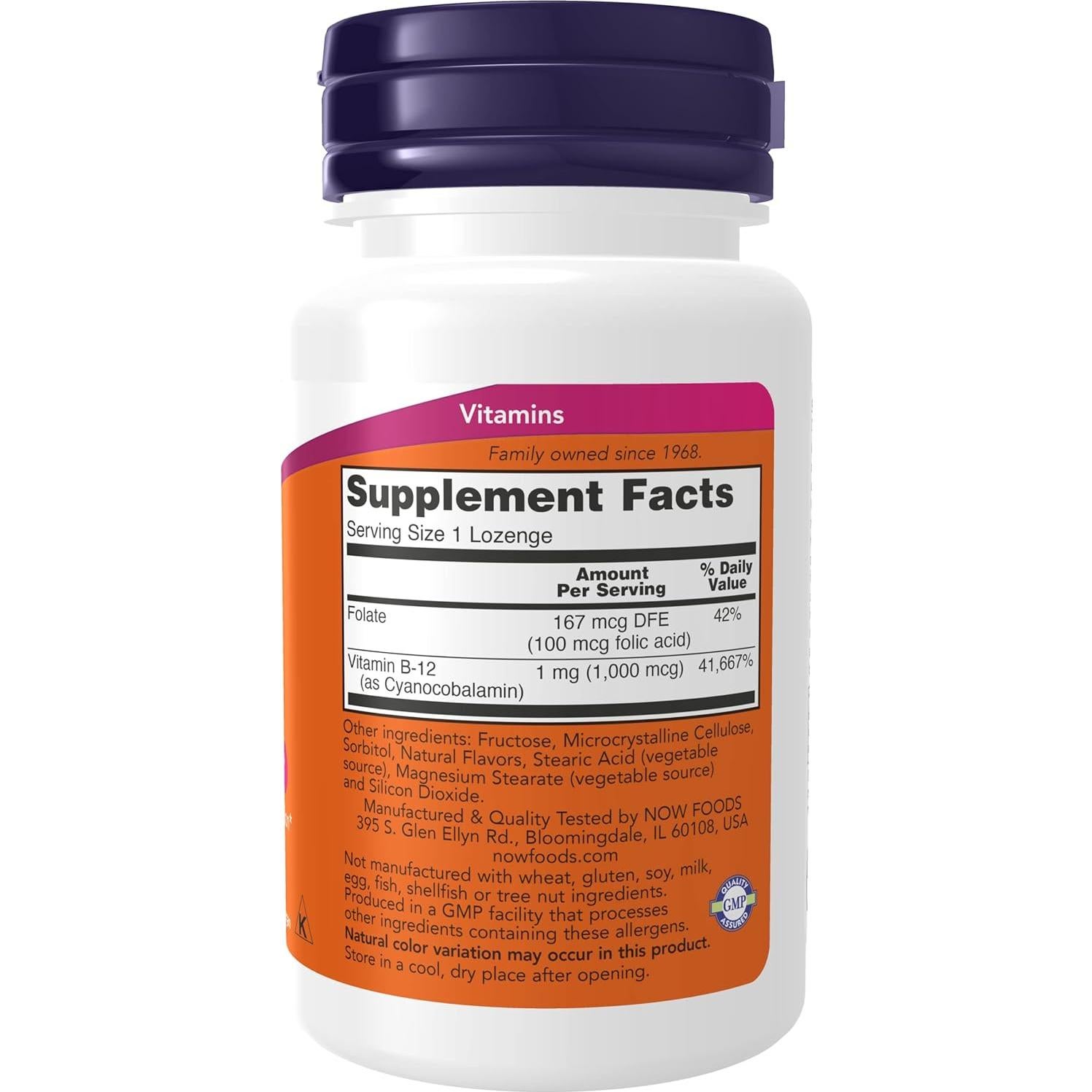 Suplemento de Vitamina B12 AHORA 1000mcg 300 Pastillas