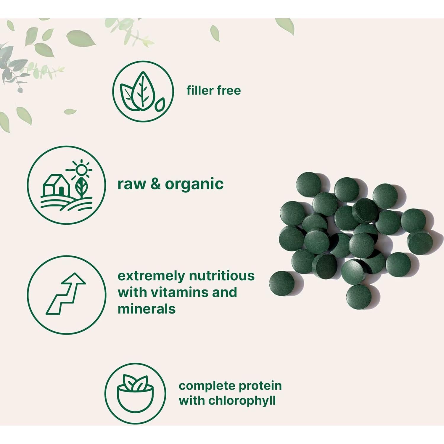 Suplemento Espirulina Orgánica Micro Ingredients 3000mg 720 Tabletas