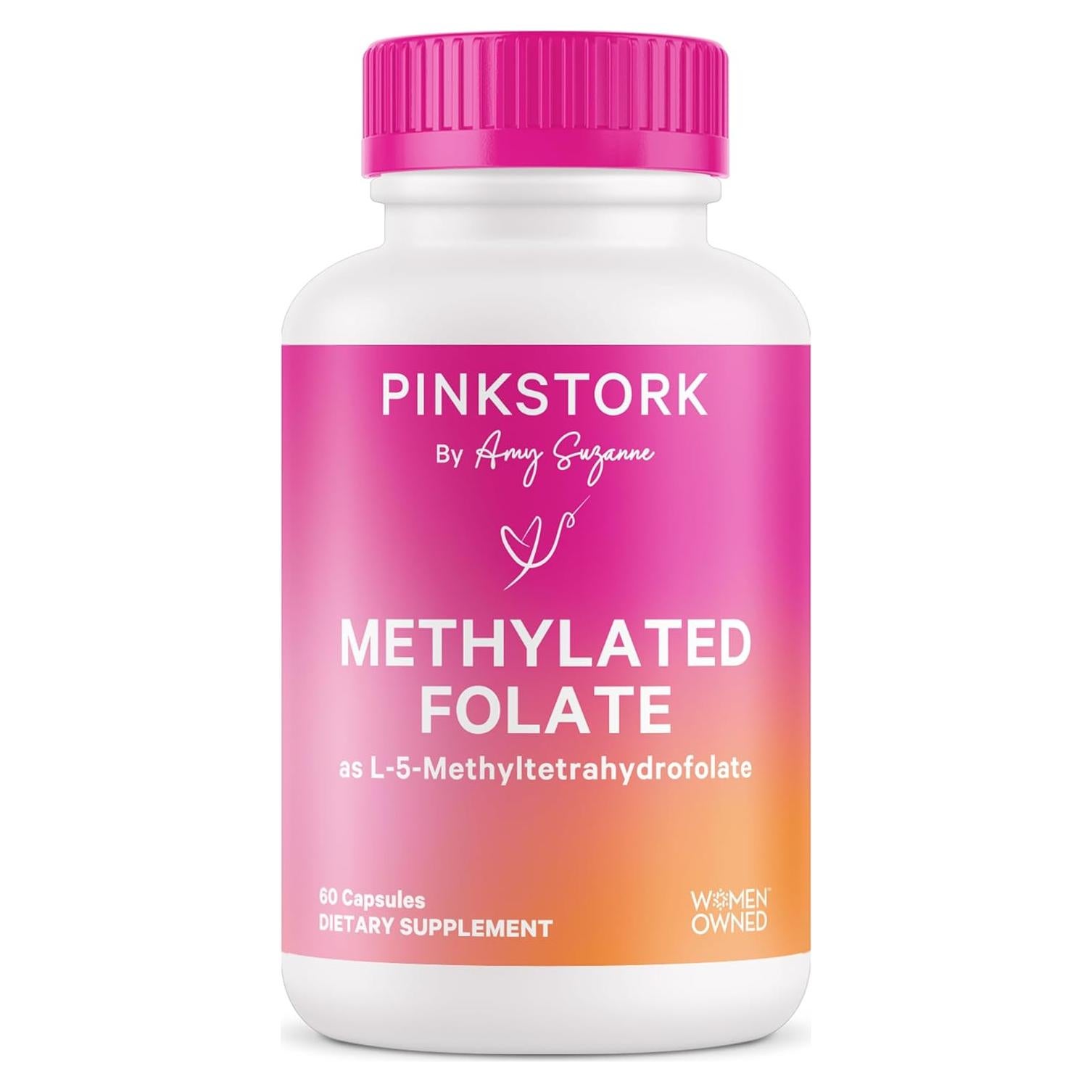 Pink Stork Folato Metilado 60 Cápsulas - Ácido Fólico Natural