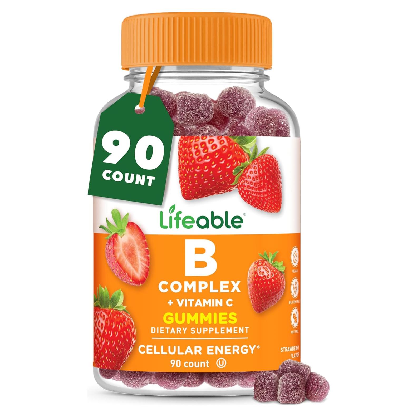 Gomitas de Vitamina B Complejo Lifeable 90 Unidades Veganas