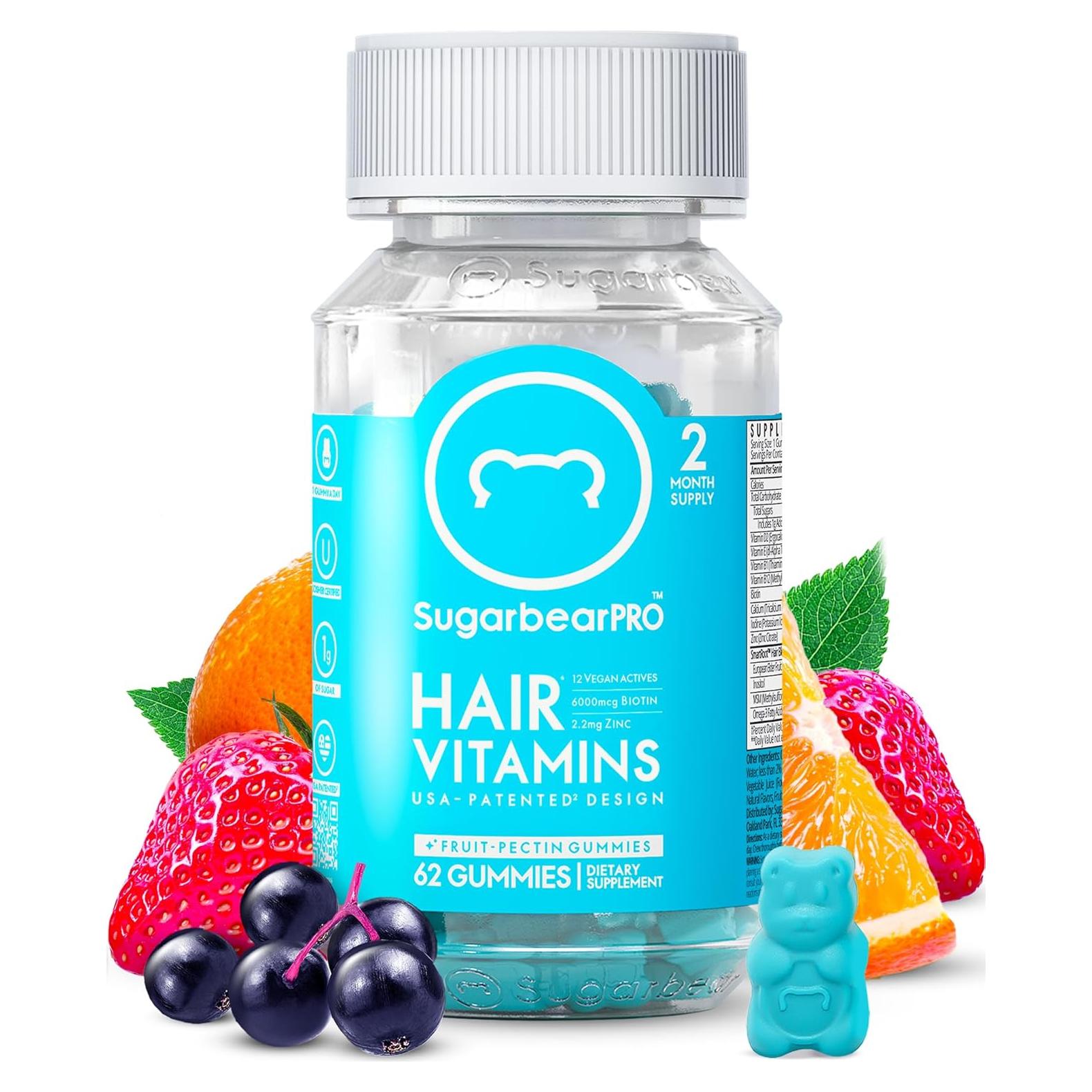 Vitaminas Gummy Sugarbear Hair 2 Meses Biotina 6000mcg