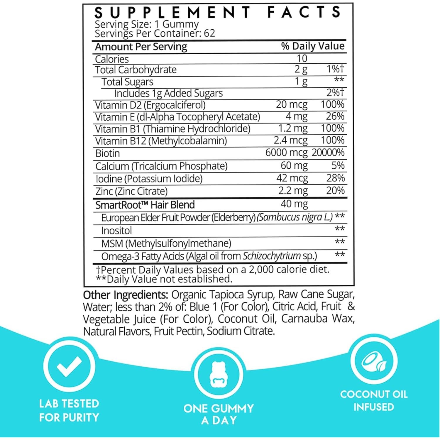 Vitaminas Gummy Sugarbear Hair 2 Meses Biotina 6000mcg