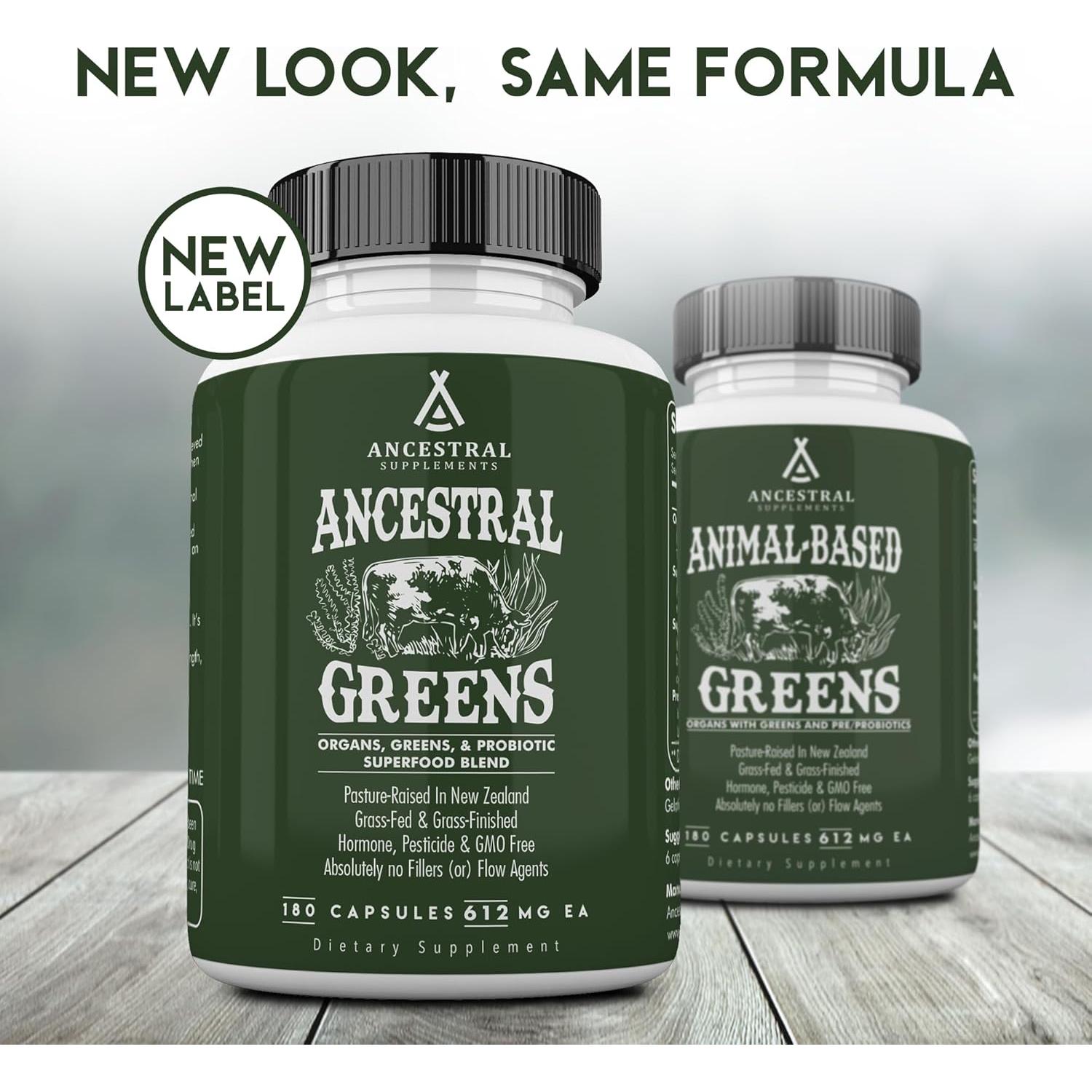 Cápsulas de Polvo de Verduras Suplementos Ancestrales 180 Conteo