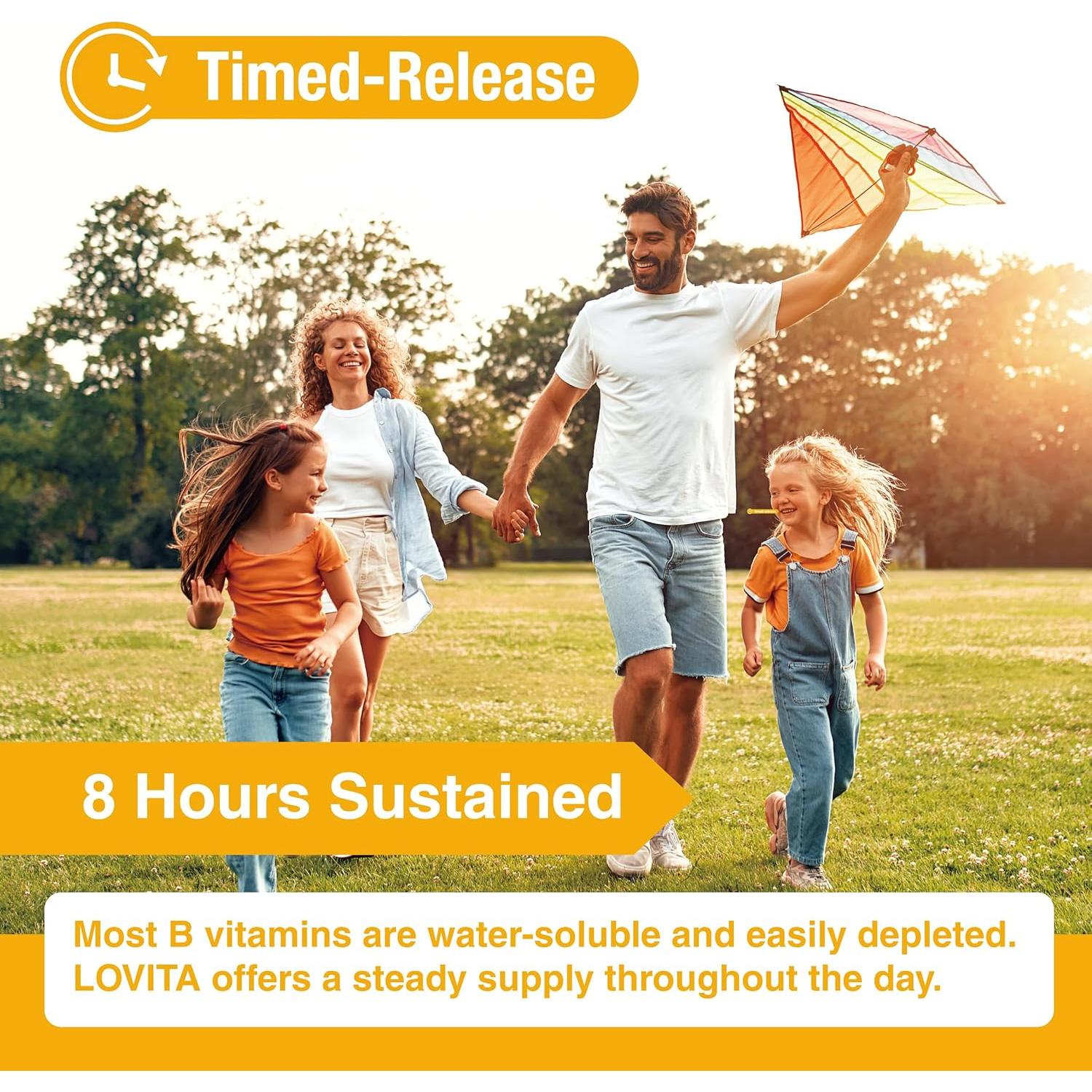 Lovita Vitamina B12 1000 mcg Vegana Liberación Prolongada 60 Tabletas