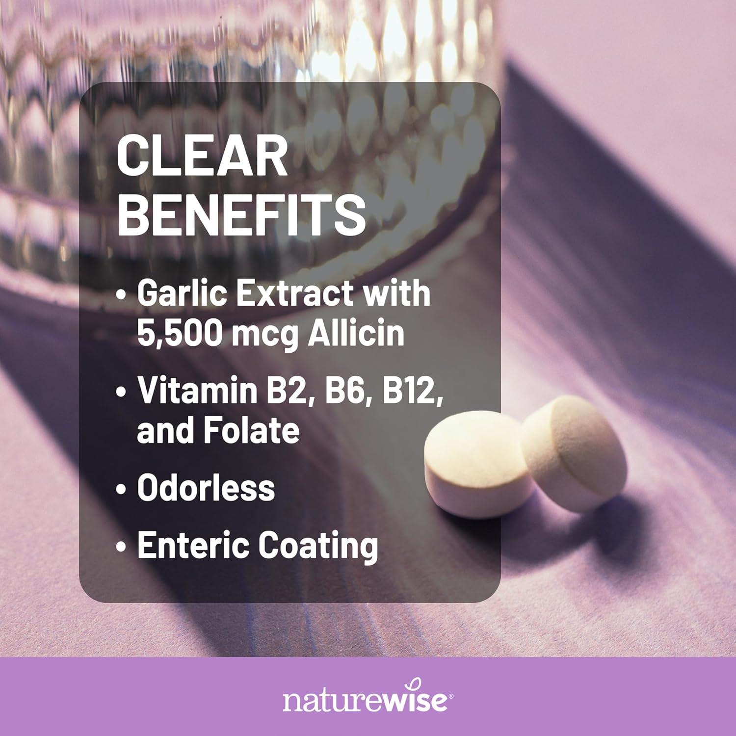 Suplemento de Ajo NatureWise 5500 mcg Vegano - 60 Tabletas