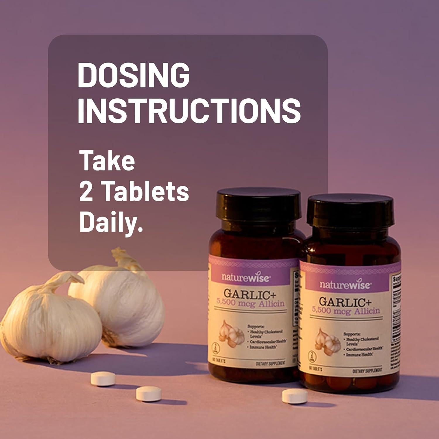 Suplemento de Ajo NatureWise 5500 mcg Vegano - 60 Tabletas
