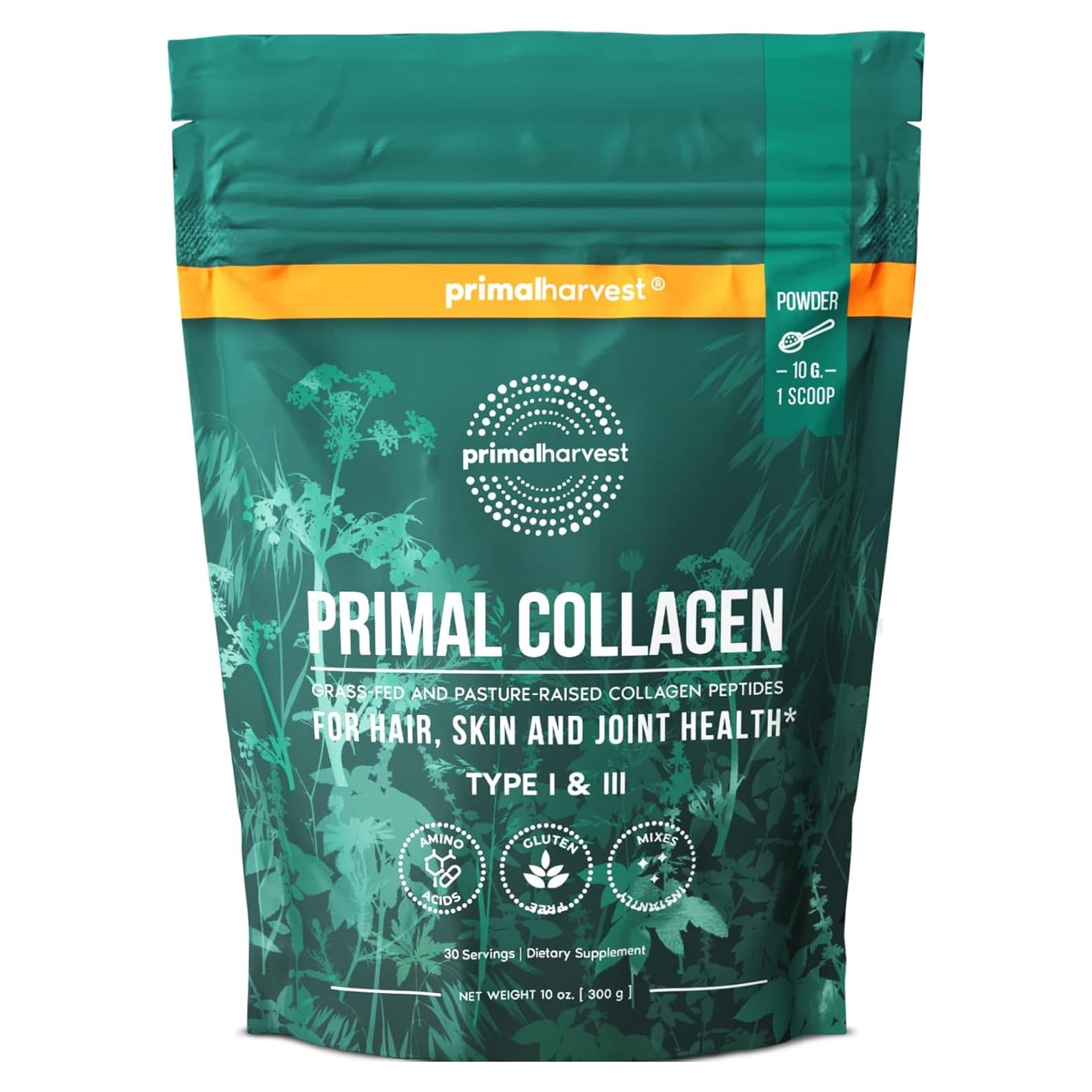 Polvo de colágeno Primal Harvest 283.5 g tipo I y III