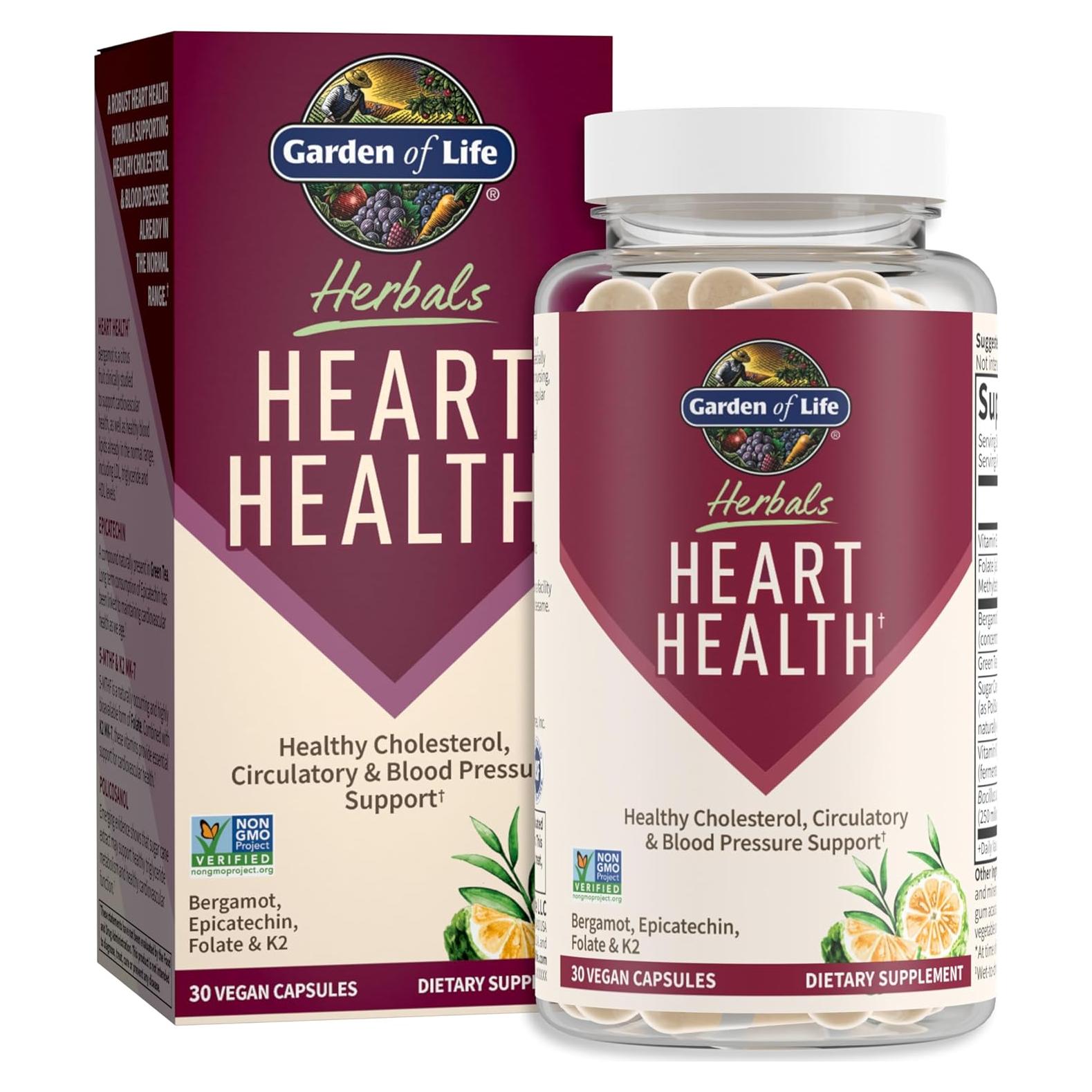 Suplemento Salud del Corazón Garden of Life 30 Cápsulas Veganas