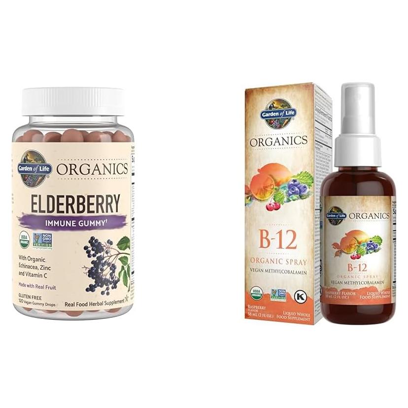Gominolas de Saúco Orgánicas Garden of Life + Spray B12 500mcg