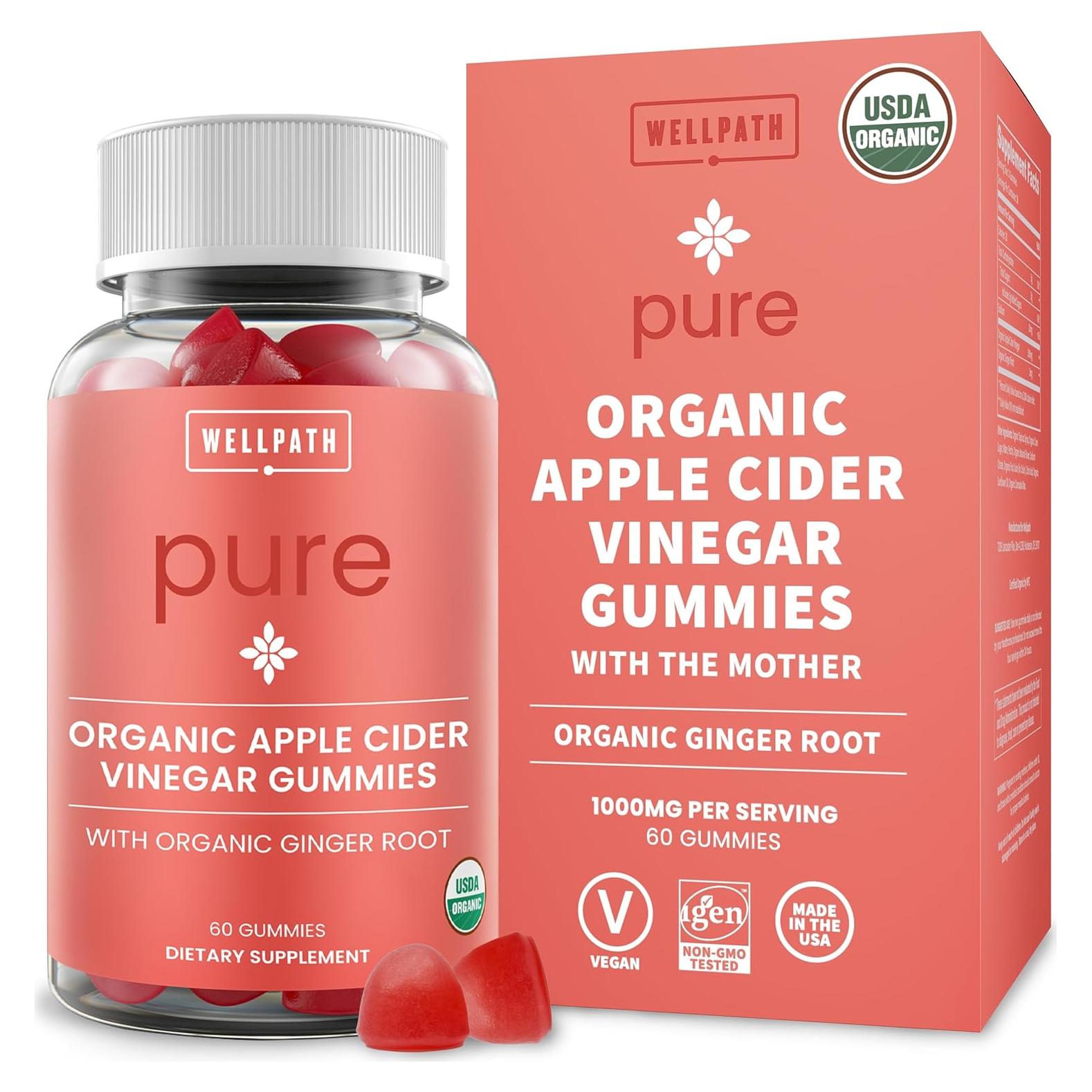 Gomitas de Vinagre de Sidra de Manzana Orgánico WellPath 60 Ct