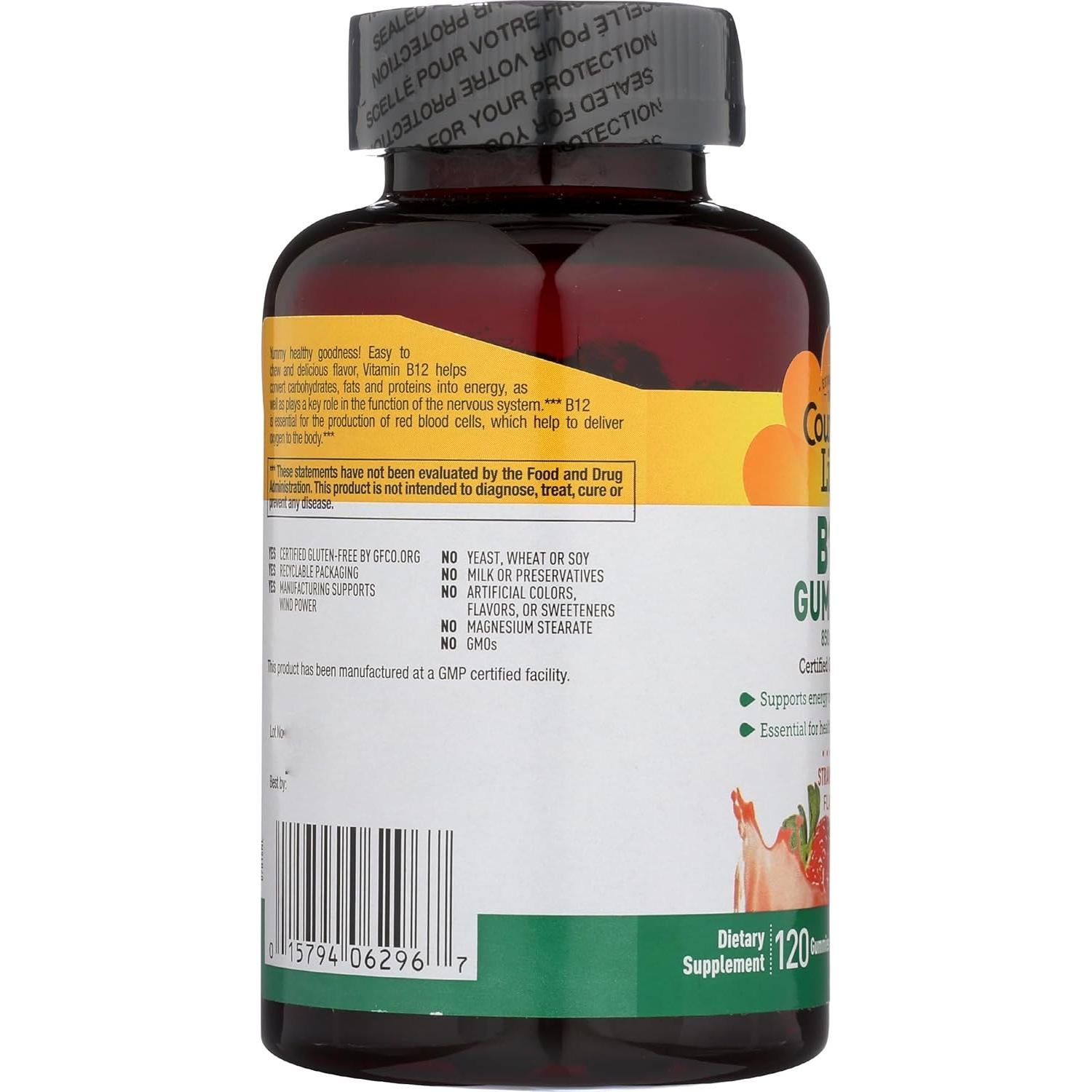 Gominolas de Vitamina B12 Country Life - 850 mcg Veganas 120 Unidades