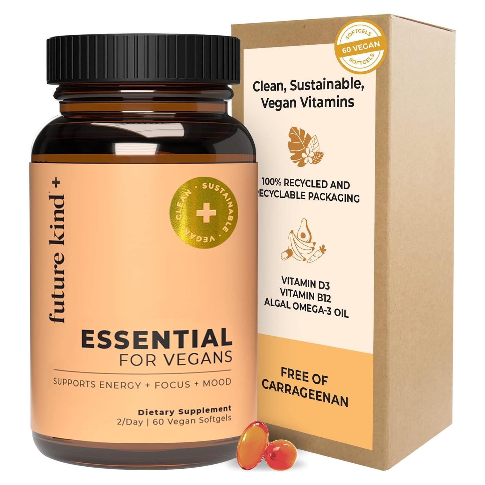 Multivitaminas Veganas Future Kind - Omega 3 DHA, B12, D3 - 60 Gelatinas