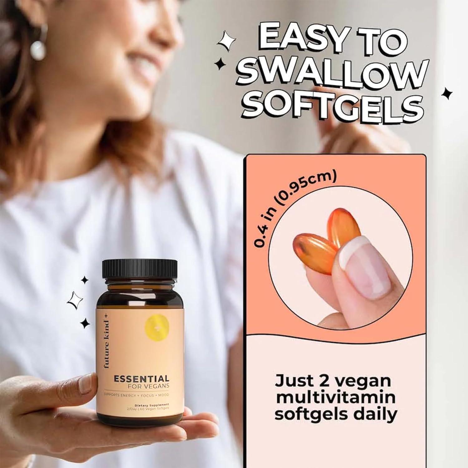 Multivitaminas Veganas Future Kind - Omega 3 DHA, B12, D3 - 60 Gelatinas