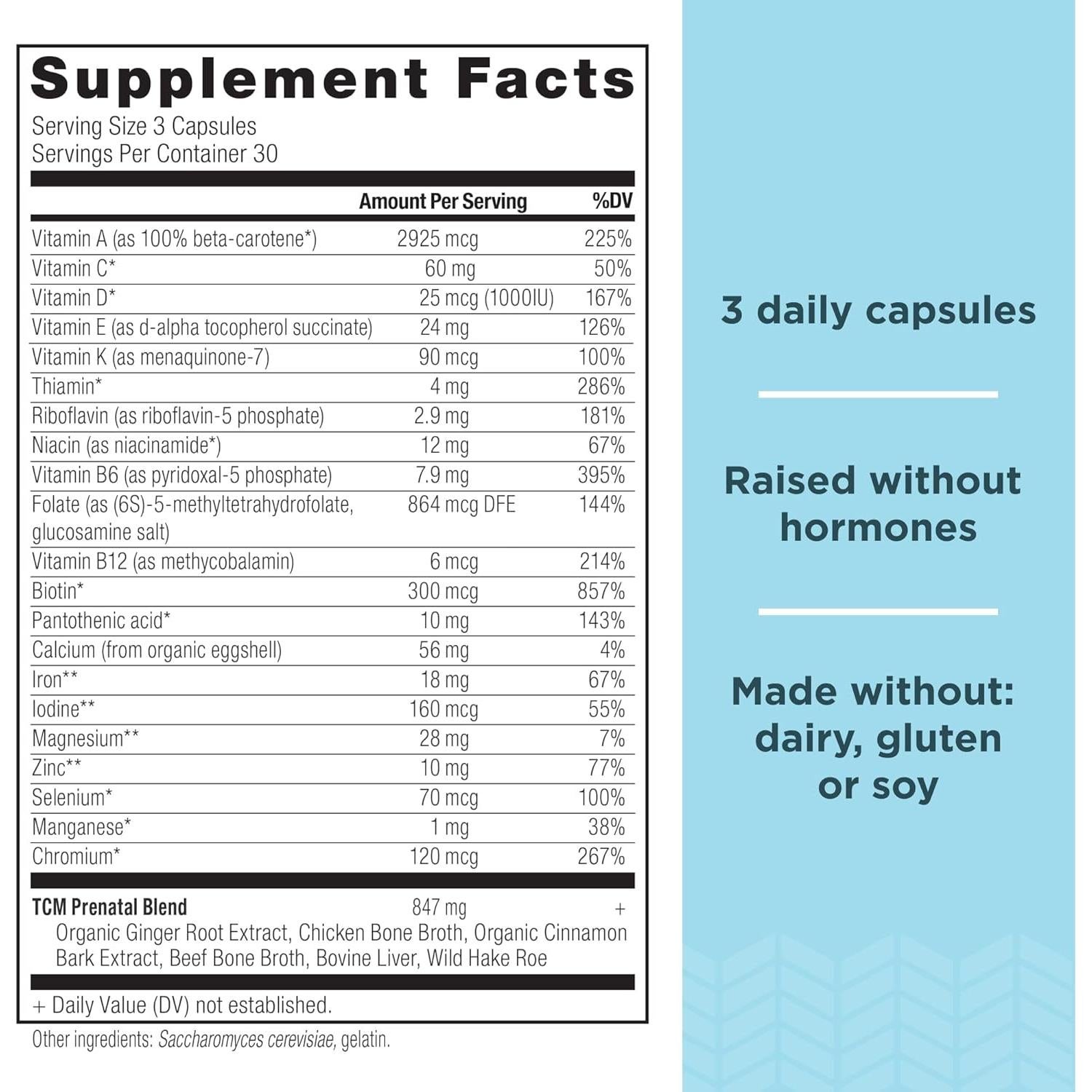 Vitaminas Prenatales Nutrición Antigua 90 Cápsulas Multivitamínico
