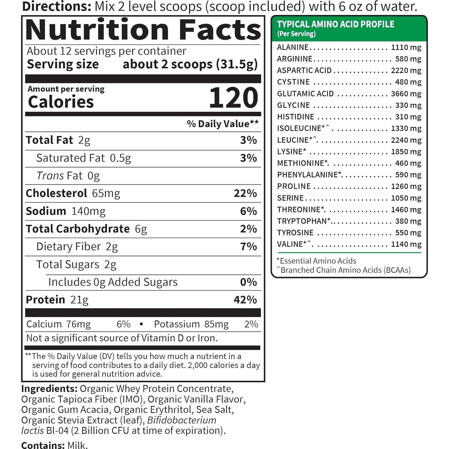 Polvo de Proteína de Suero Jardín de la Vida Vainilla 680g