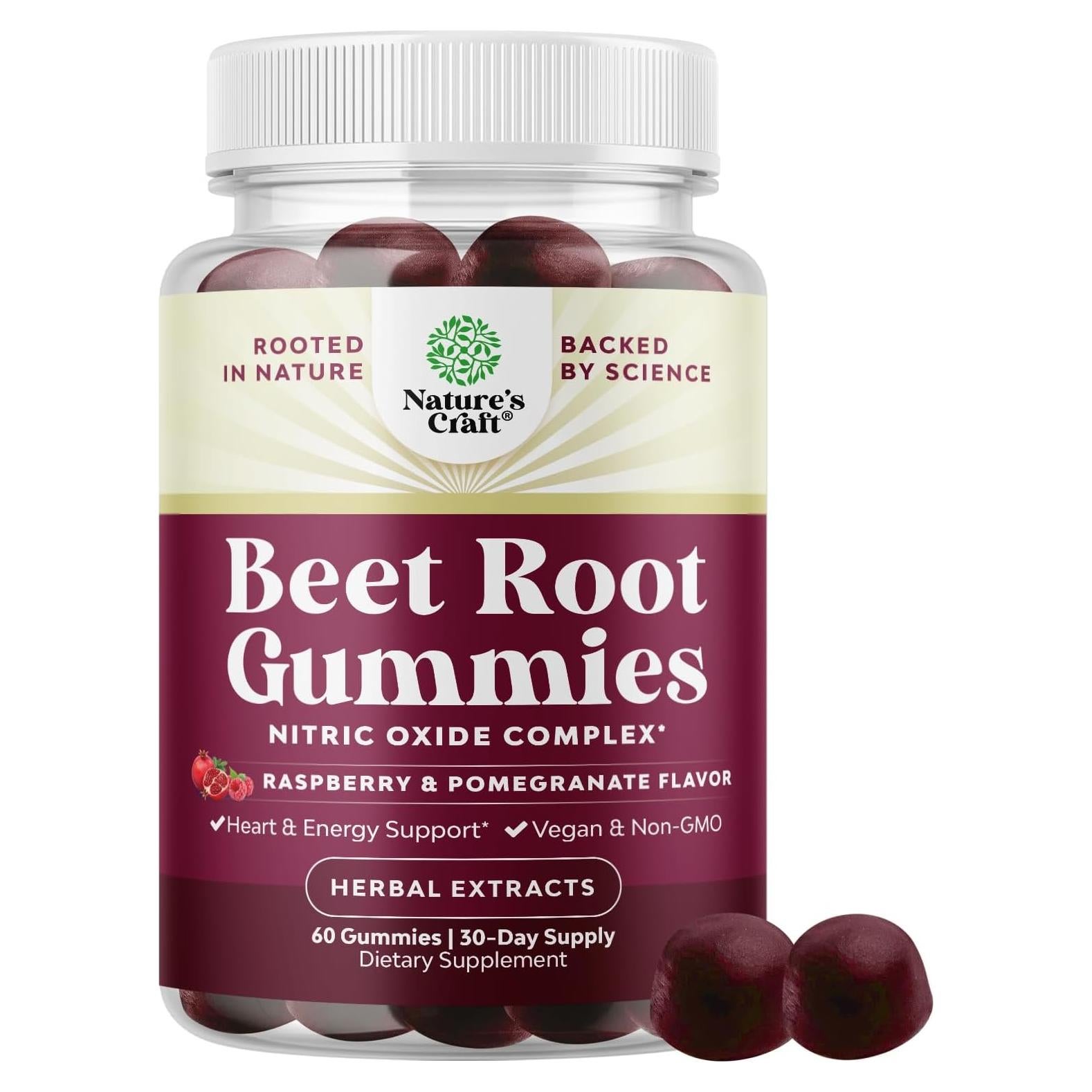 Gomitas de Remolacha Natures Craft 60 Unidades Veganas