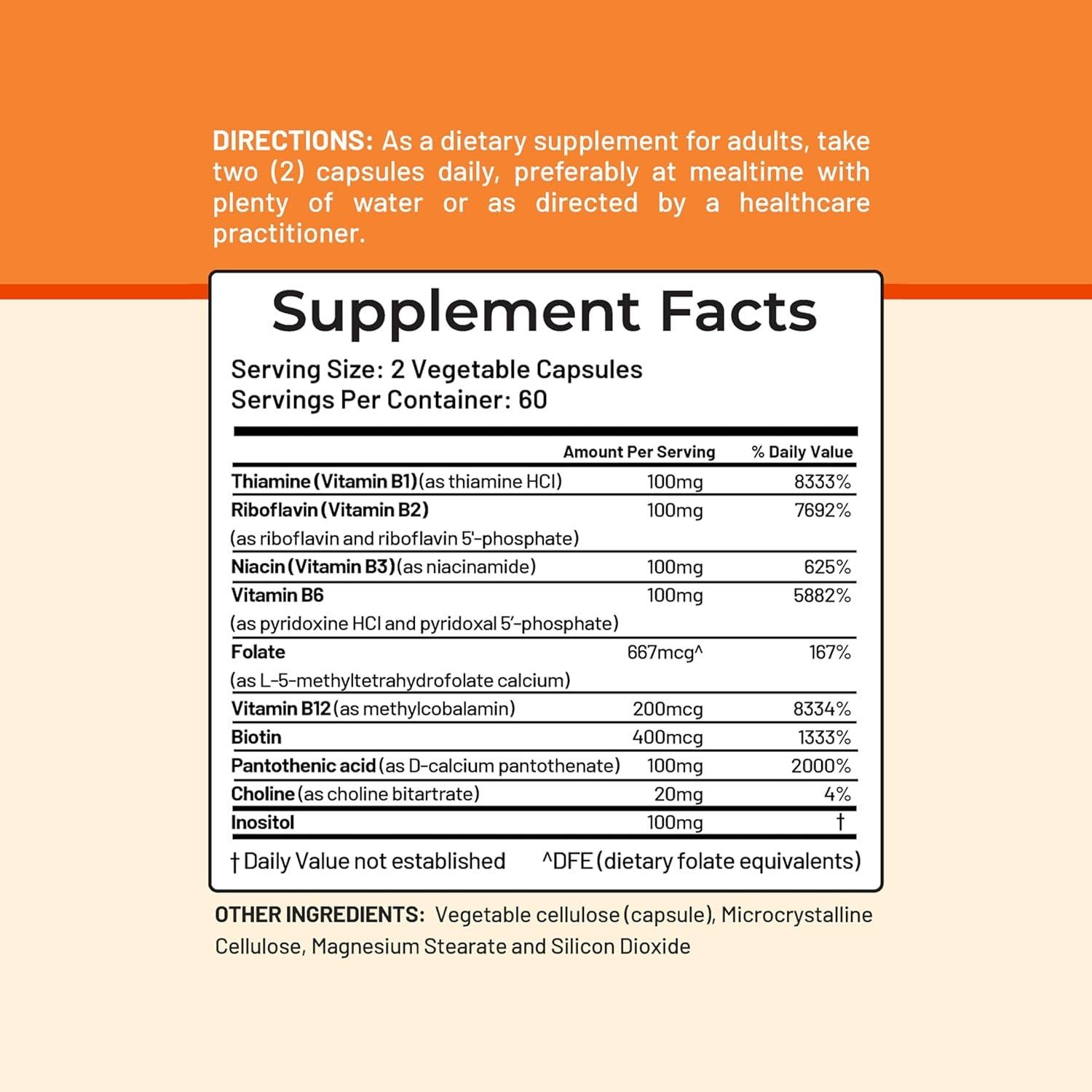 Complejo de Vitaminas B CGM Labs - 8 Vitaminas B Esenciales