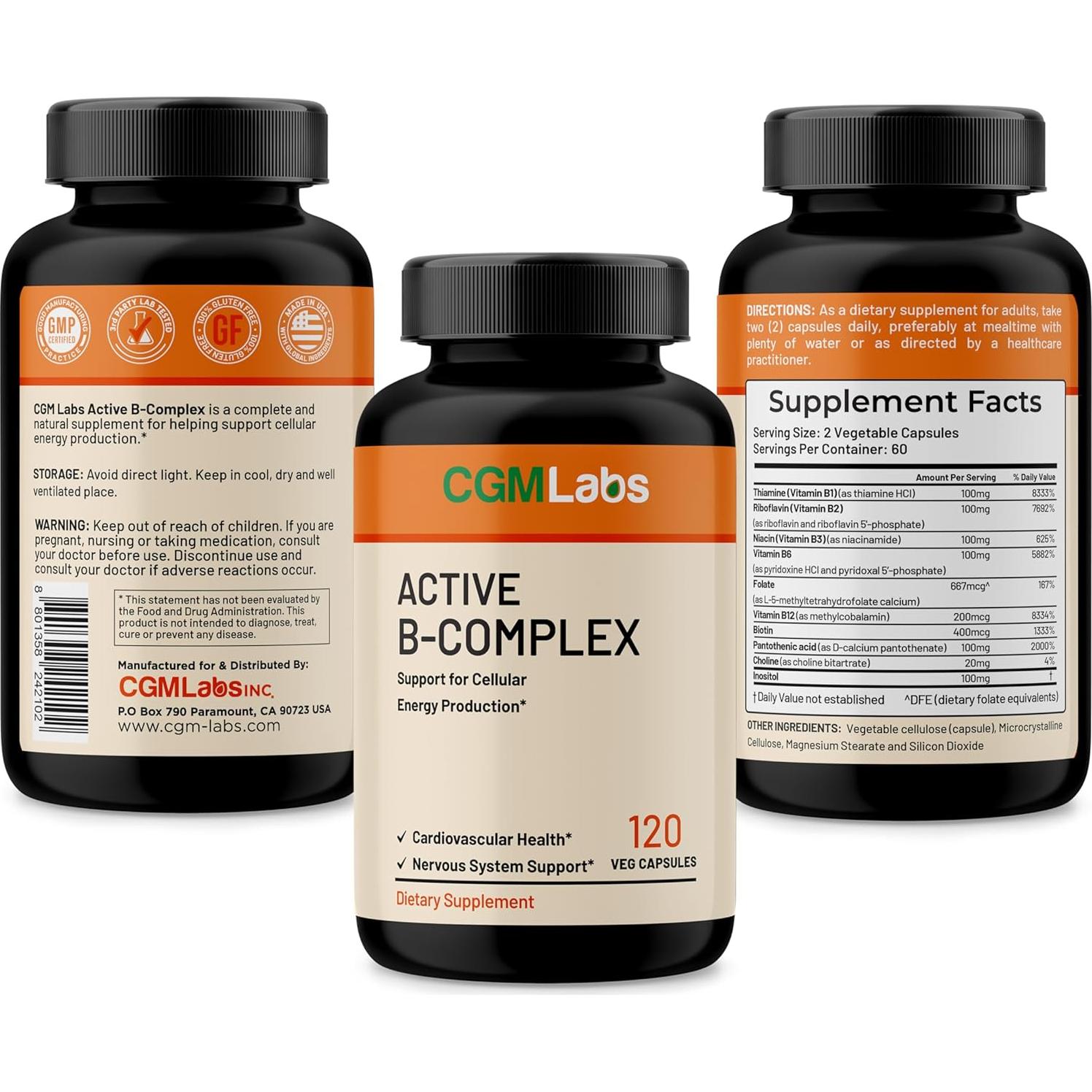 Complejo de Vitaminas B CGM Labs - 8 Vitaminas B Esenciales