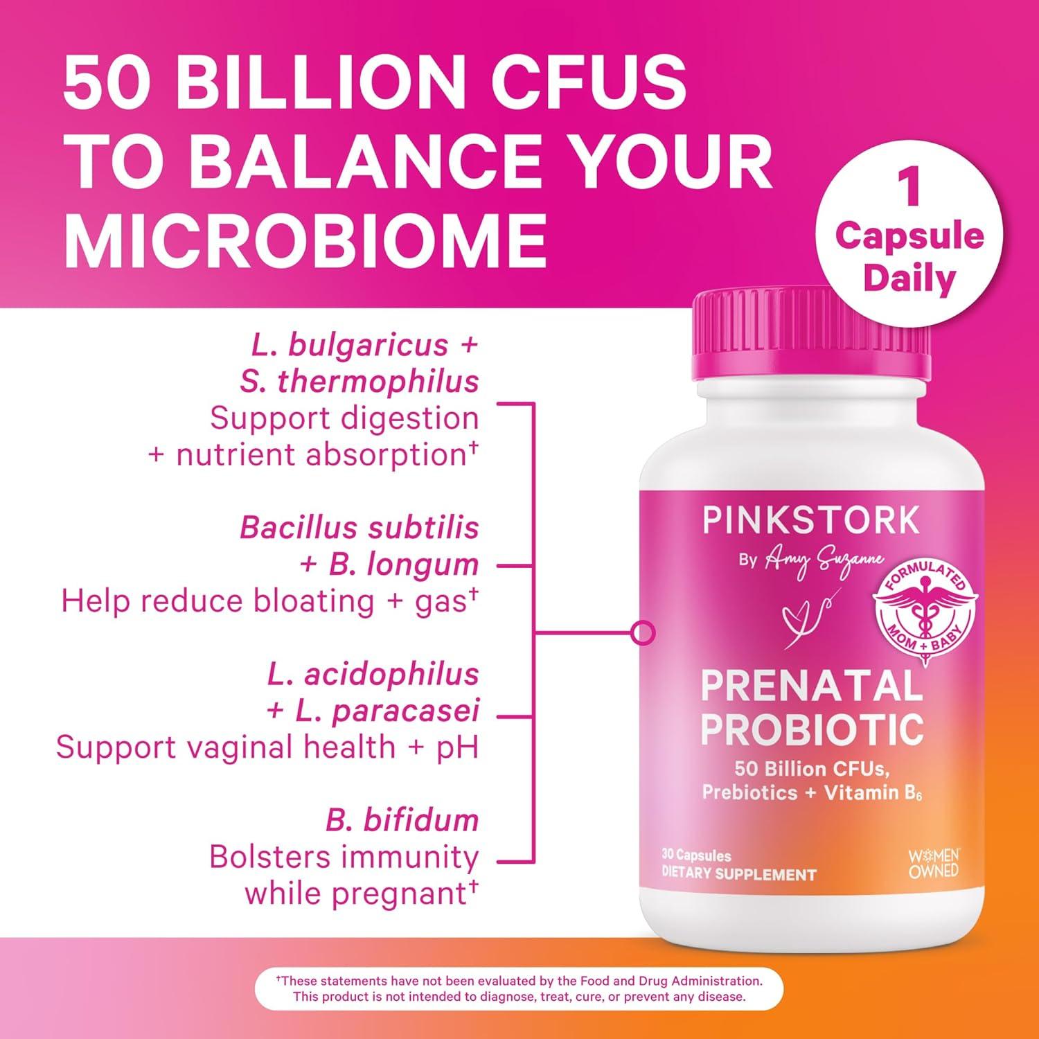 Probioticos Prenatales Pink Stork 30 Cápsulas - Vitamina B6