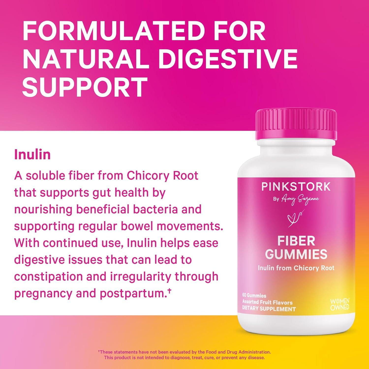 Gomitas de Fibra Pink Stork para Embarazo - 60 Masticables