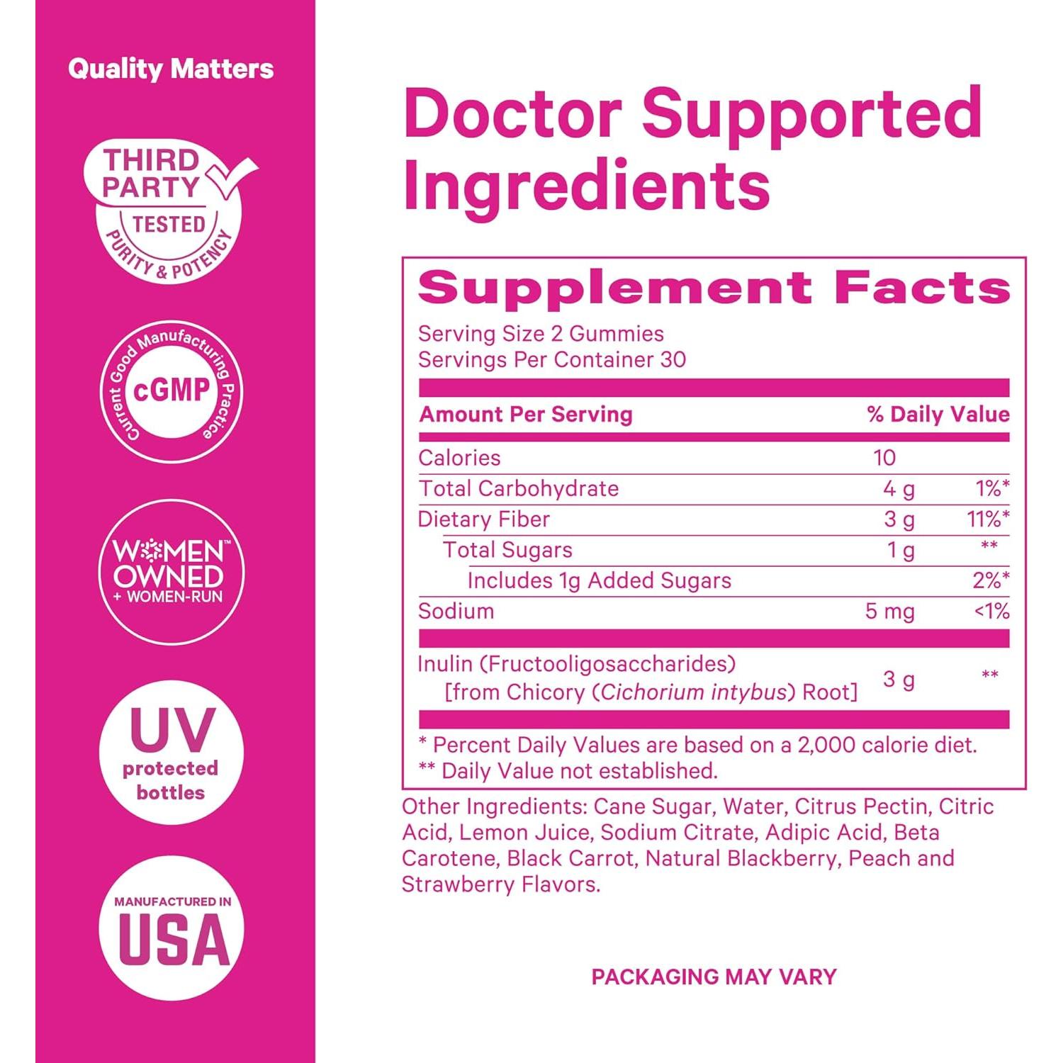 Gomitas de Fibra Pink Stork para Embarazo - 60 Masticables