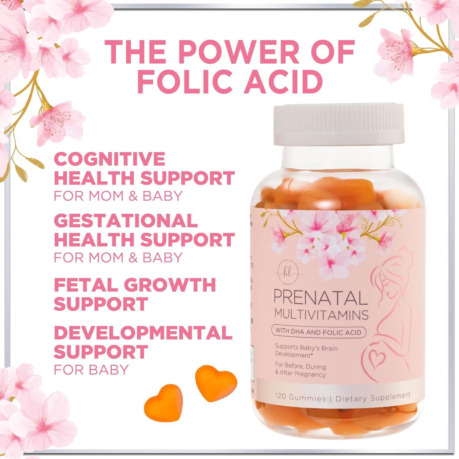 Gominolas Prenatales Hola Encantadora! 120 Unidades DHA Ácido Fólico