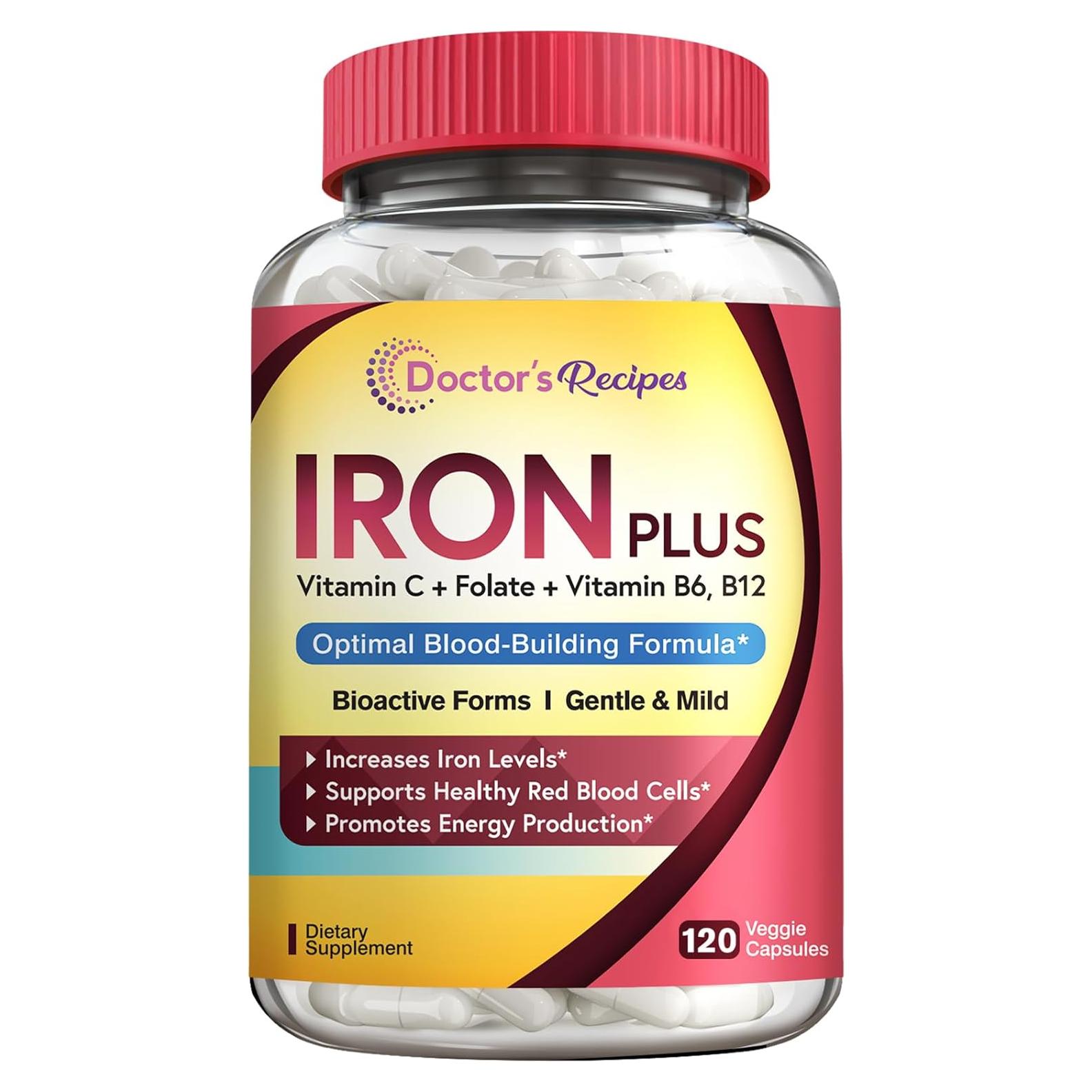 Suplemento de Hierro Recetas del Doctor 120 Cápsulas Veganas
