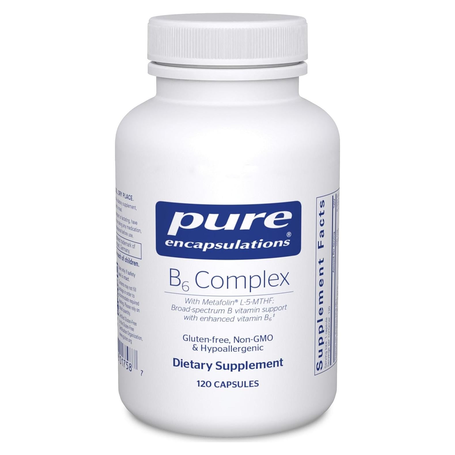 Complejo B6 Pure Encapsulations - 120 Cápsulas - Salud Cerebral