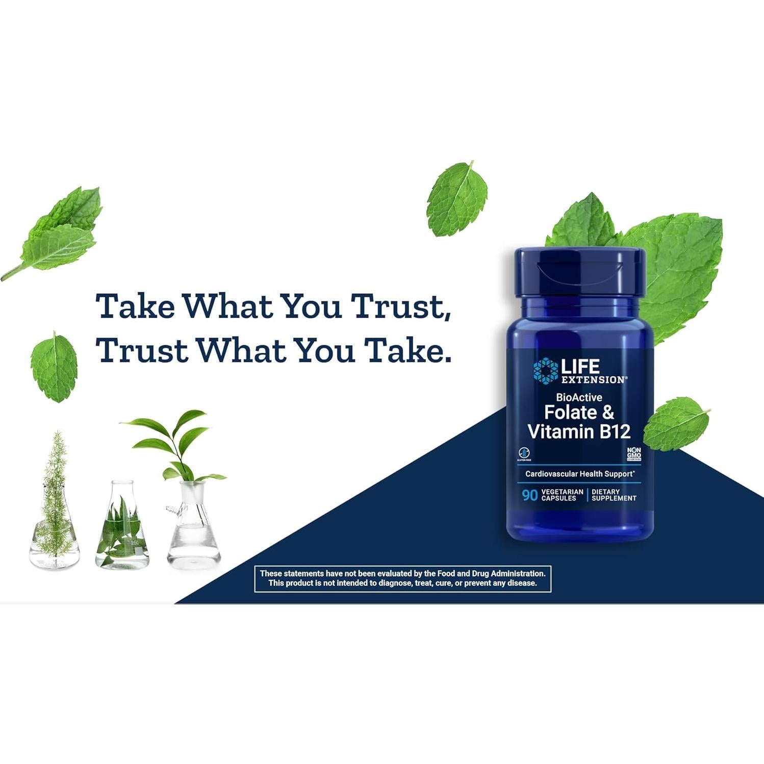 Suplemento de Folato Bioactivo y Vitamina B12 Life Extension, 150 Cápsulas Vegetarianas