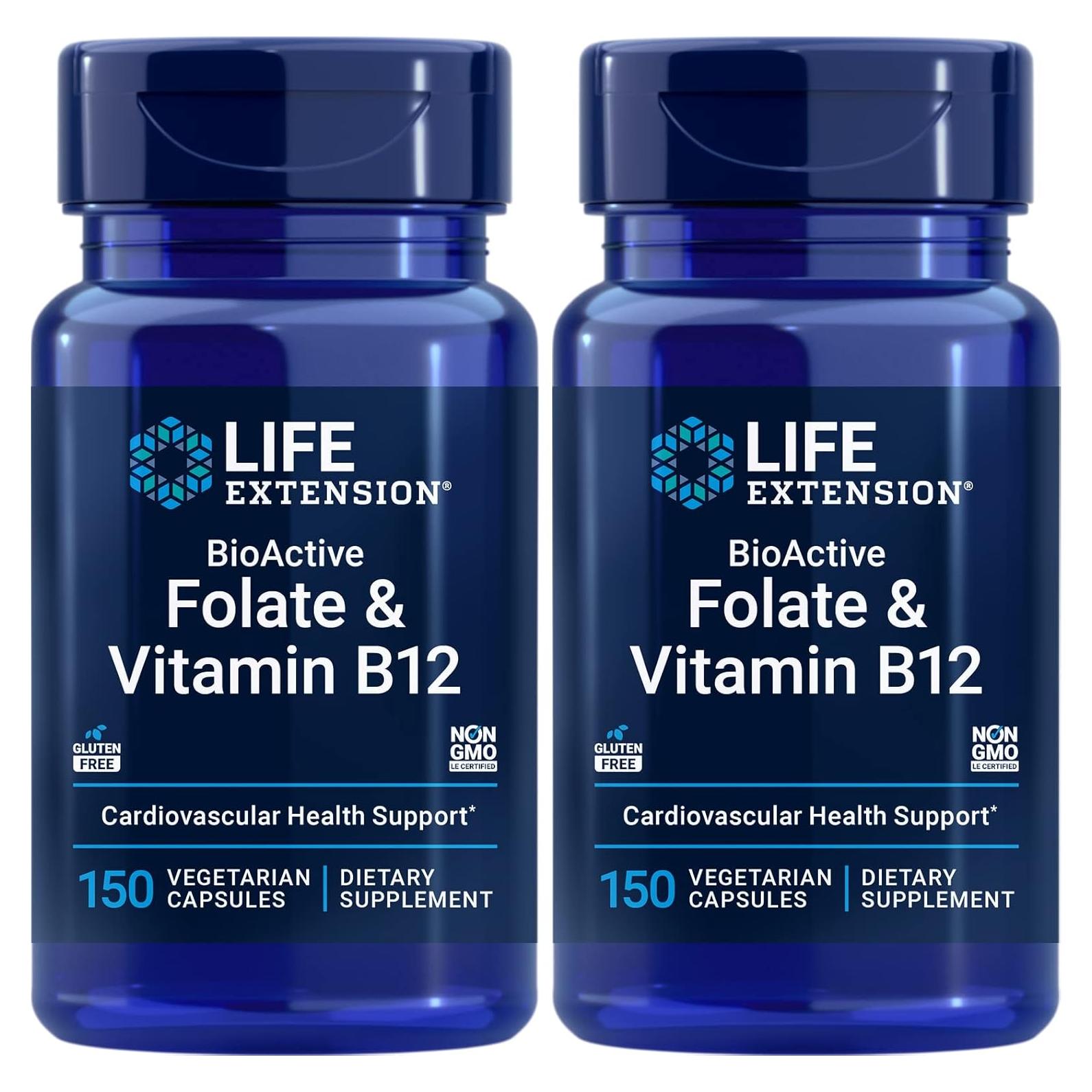 Life Extension BioActivo Folato y Vitamina B12 150 Cápsulas