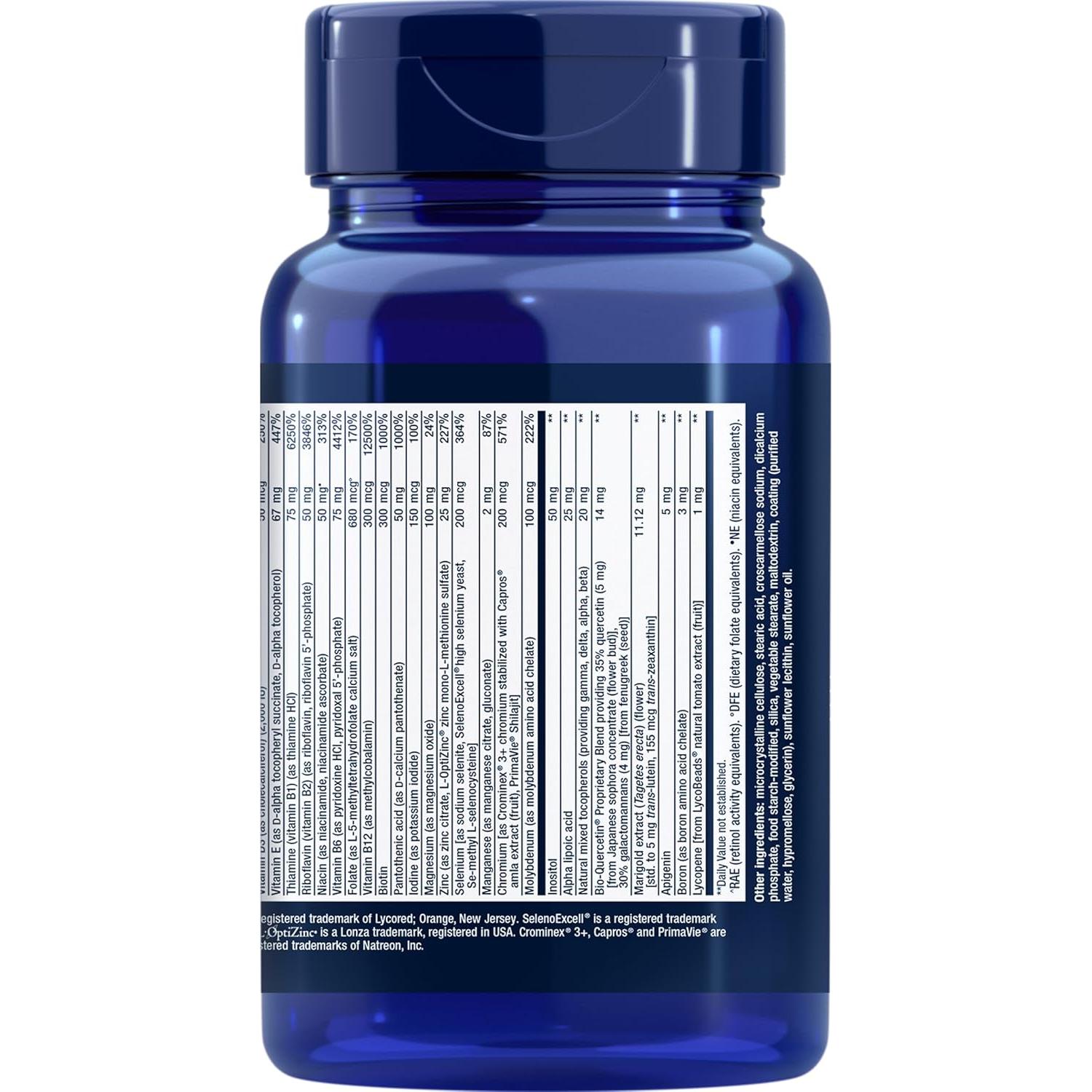 Suplemento Multivitamínico Life Extension 120 Tabletas Sin Gluten