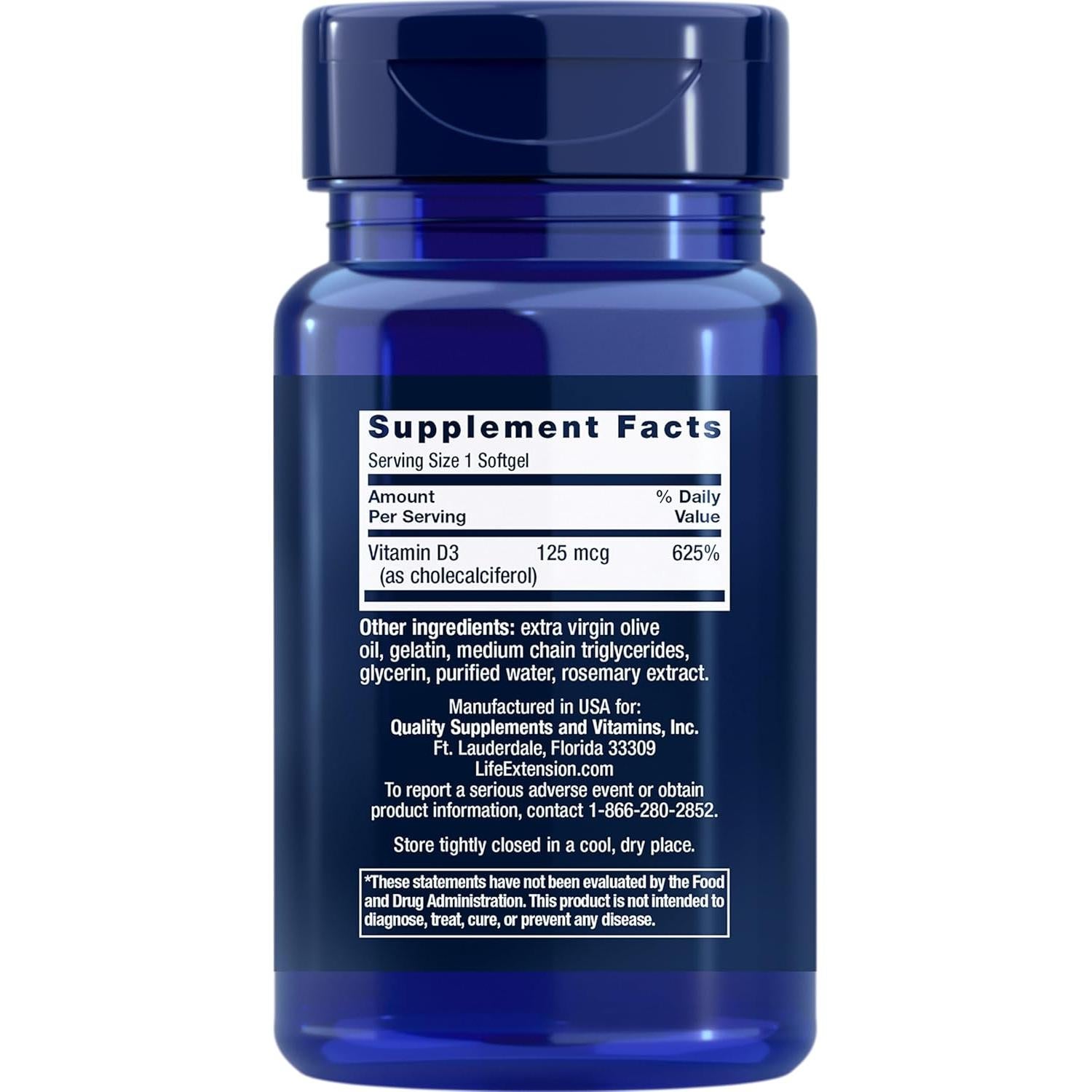 Suplemento Methylcobalamina B12 1mg y D3 125mcg Life Extension - 60 Cápsulas
