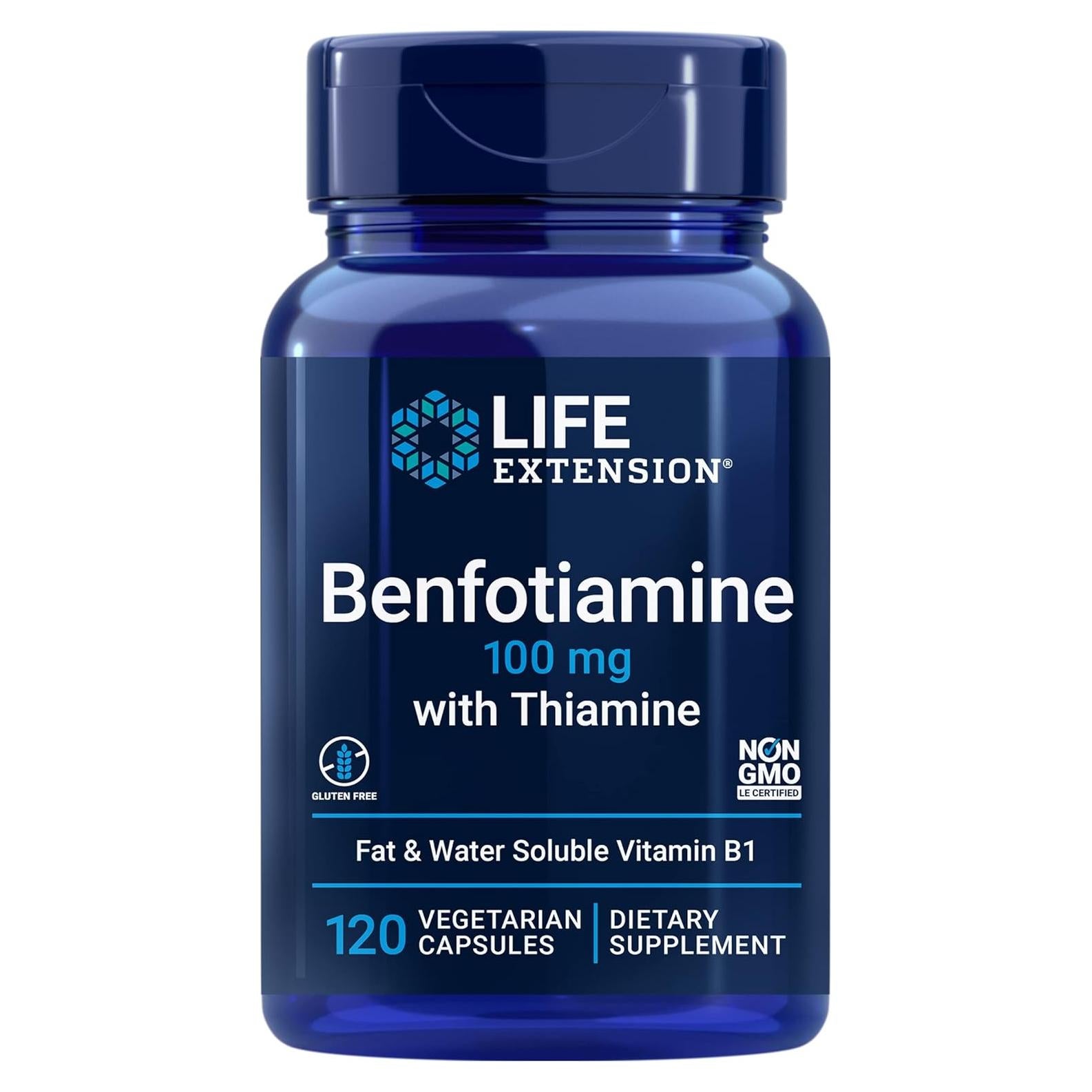 Benfotiamina Life Extension 100 mg, 120 Cápsulas Vegetarianas