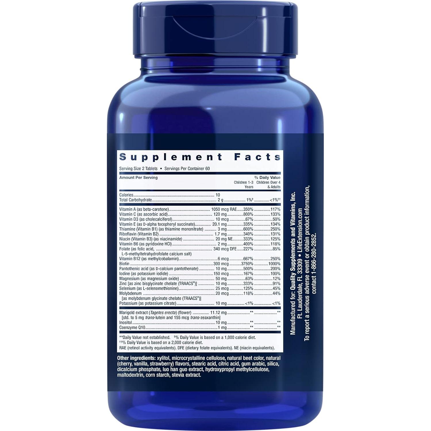 Multivitamínico Infantil Life Extension Mix 120 tabletas masticables