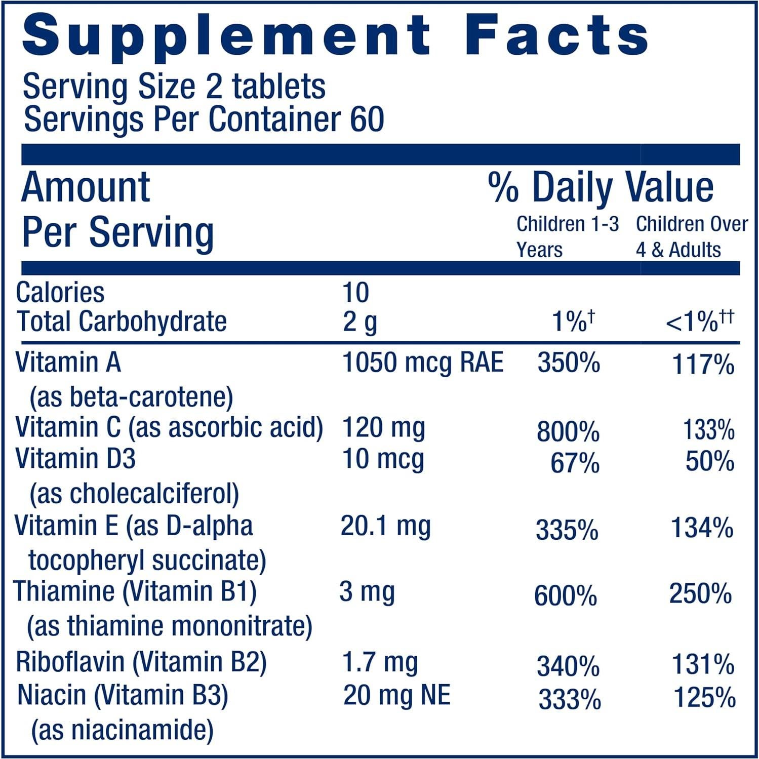 Multivitamínico Infantil Life Extension Mix 120 tabletas masticables