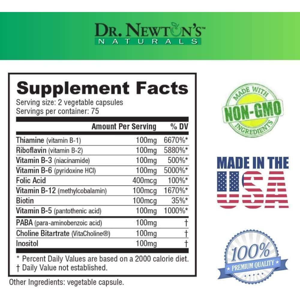 Suplemento de Vitaminas B Vital B100 60 Cápsulas