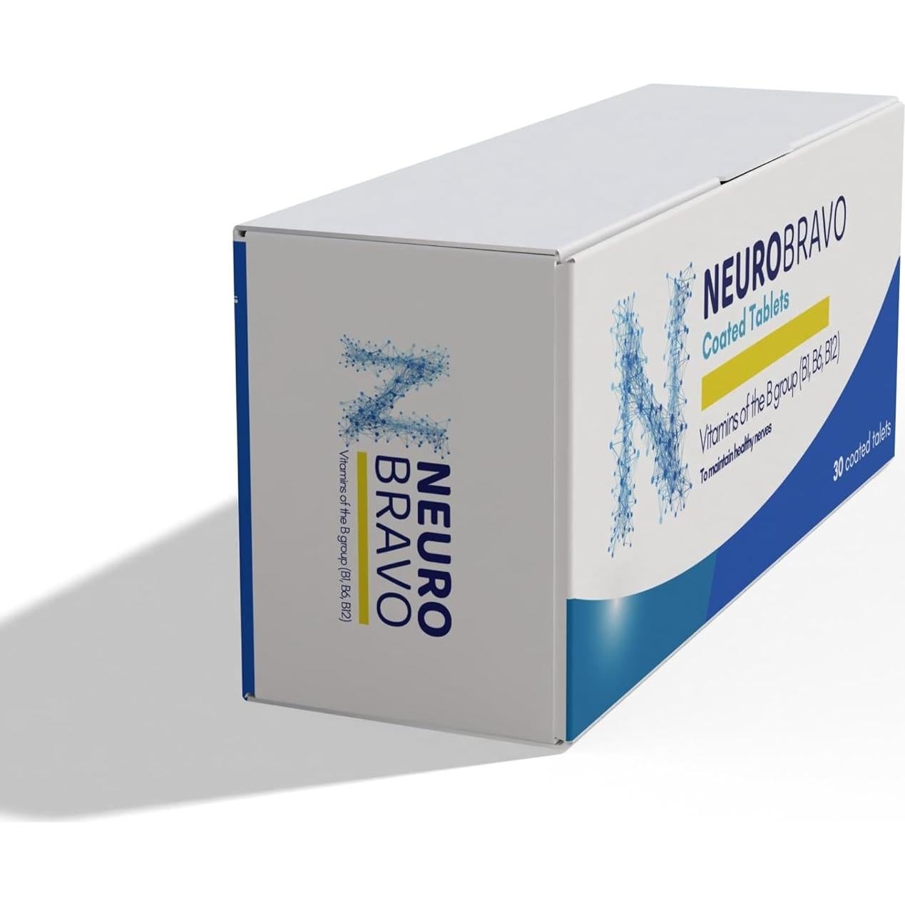 Tabletas Neurobravo Vitamina B1 B6 B12 40.8g Salud Nerviosa