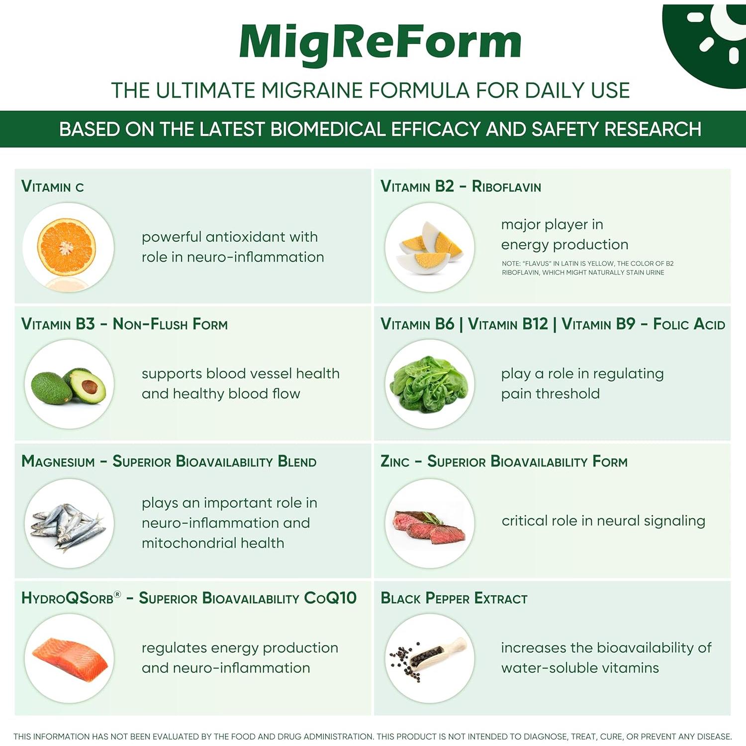 MigReForm Suplemento Natural para Alivio de Migraña 82g