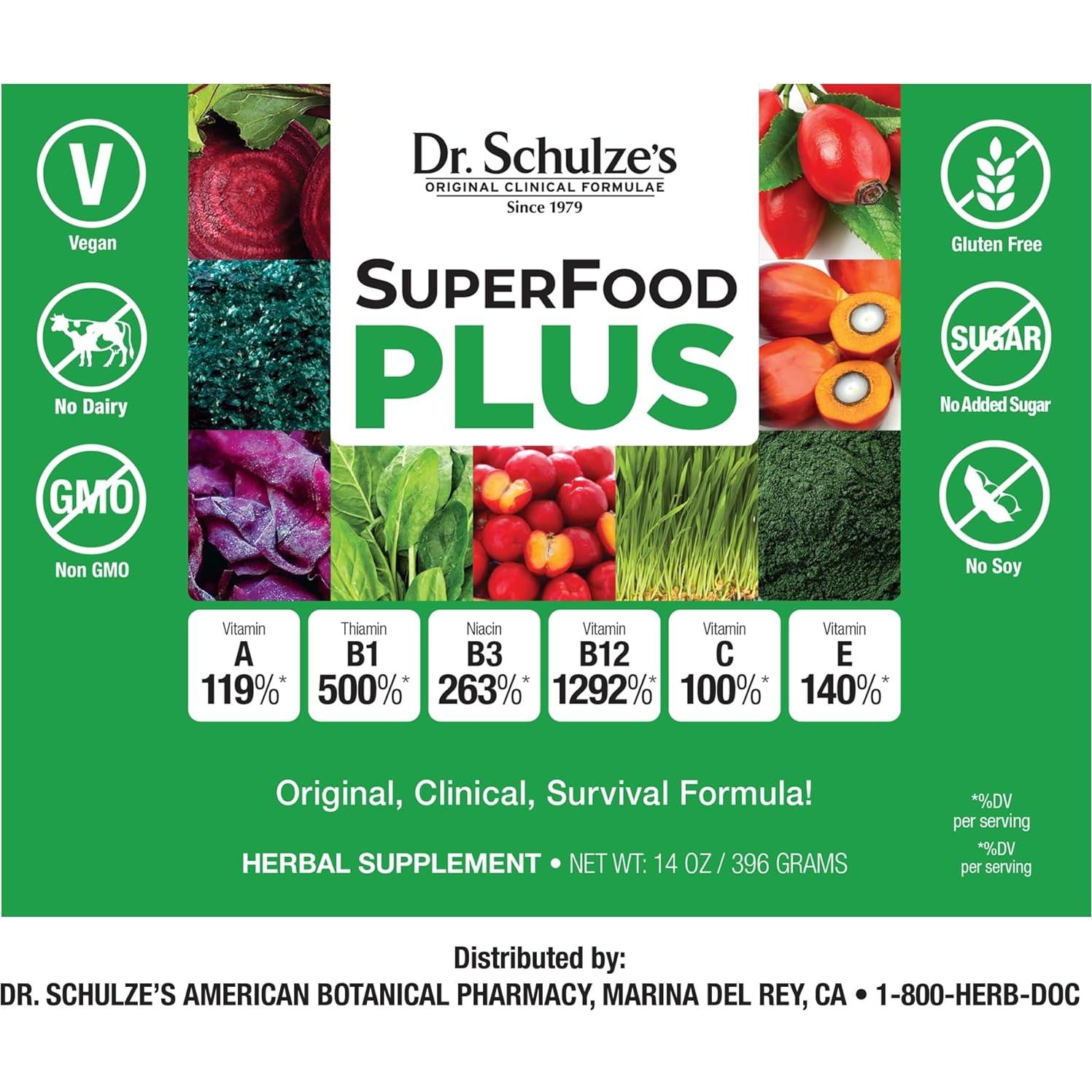SuperFood Plus Dr. Schulze | Concentrado Herbal 396g | Vegano