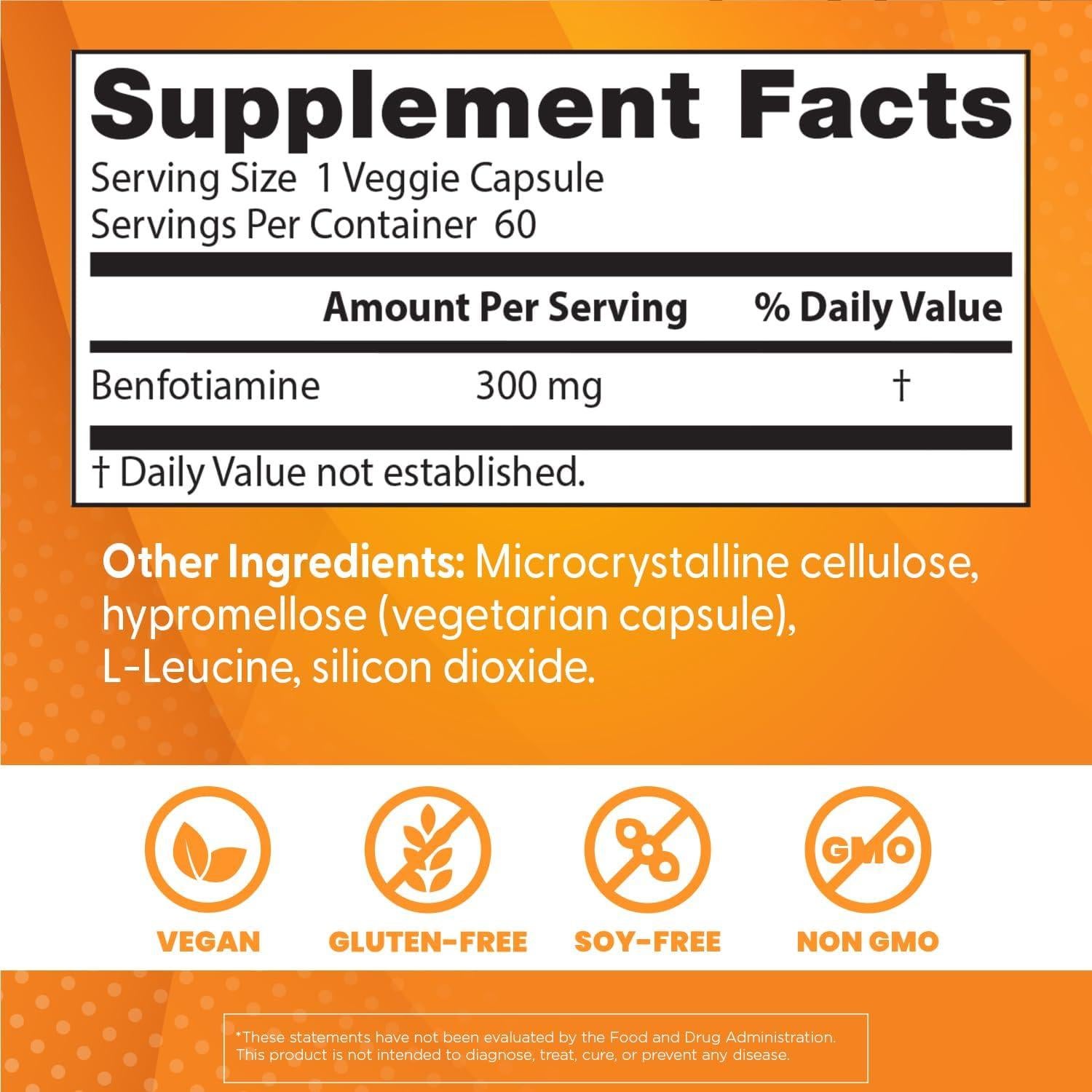 Benfotiamina Doctor's Best 300 mg 60 Cápsulas Veganas