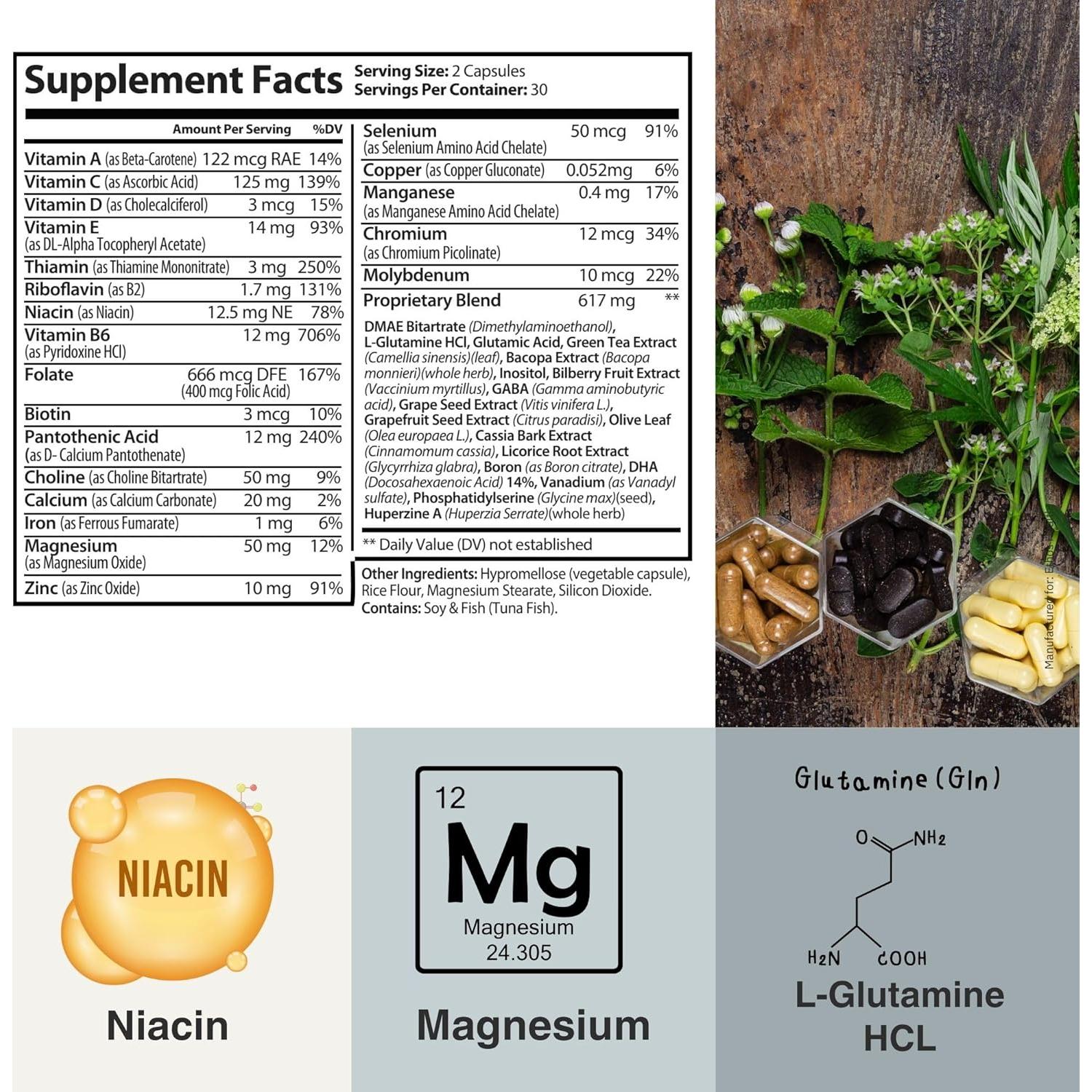 Suplemento Nootrópico Dr. Scott - Enfoque y Memoria 60 Cápsulas
