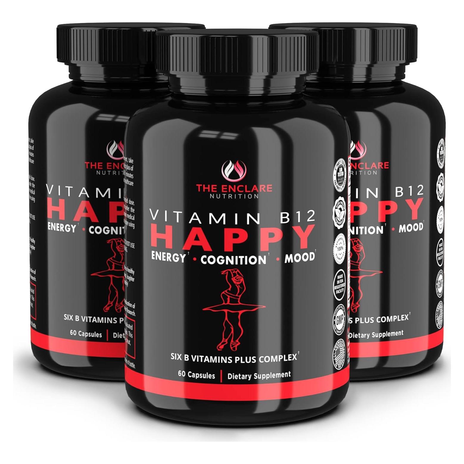 Suplemento de Vitamina B12 Enclare 2000mcg - Complejo B Vegano