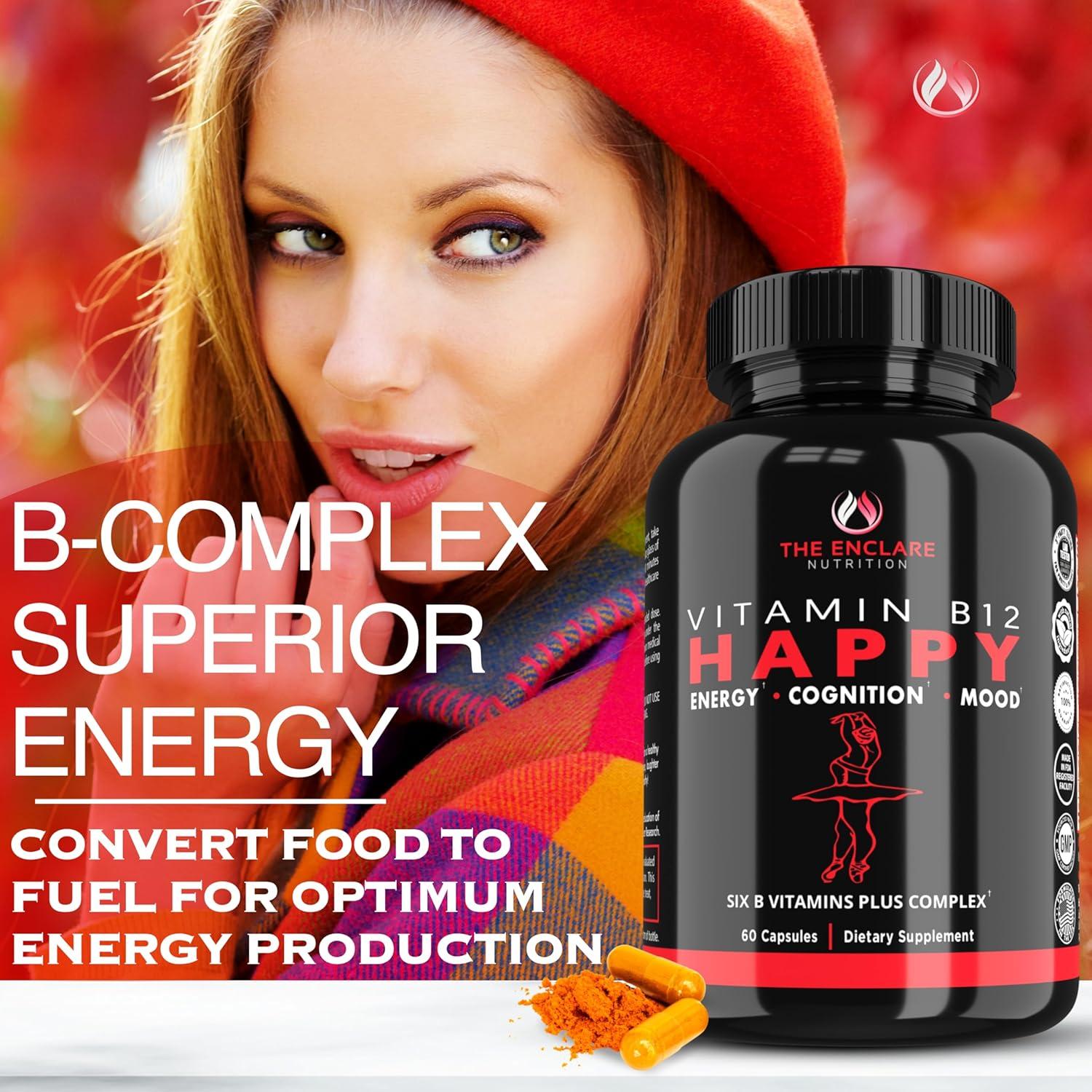 Suplemento de Vitamina B12 Enclare 2000mcg - Complejo B Vegano