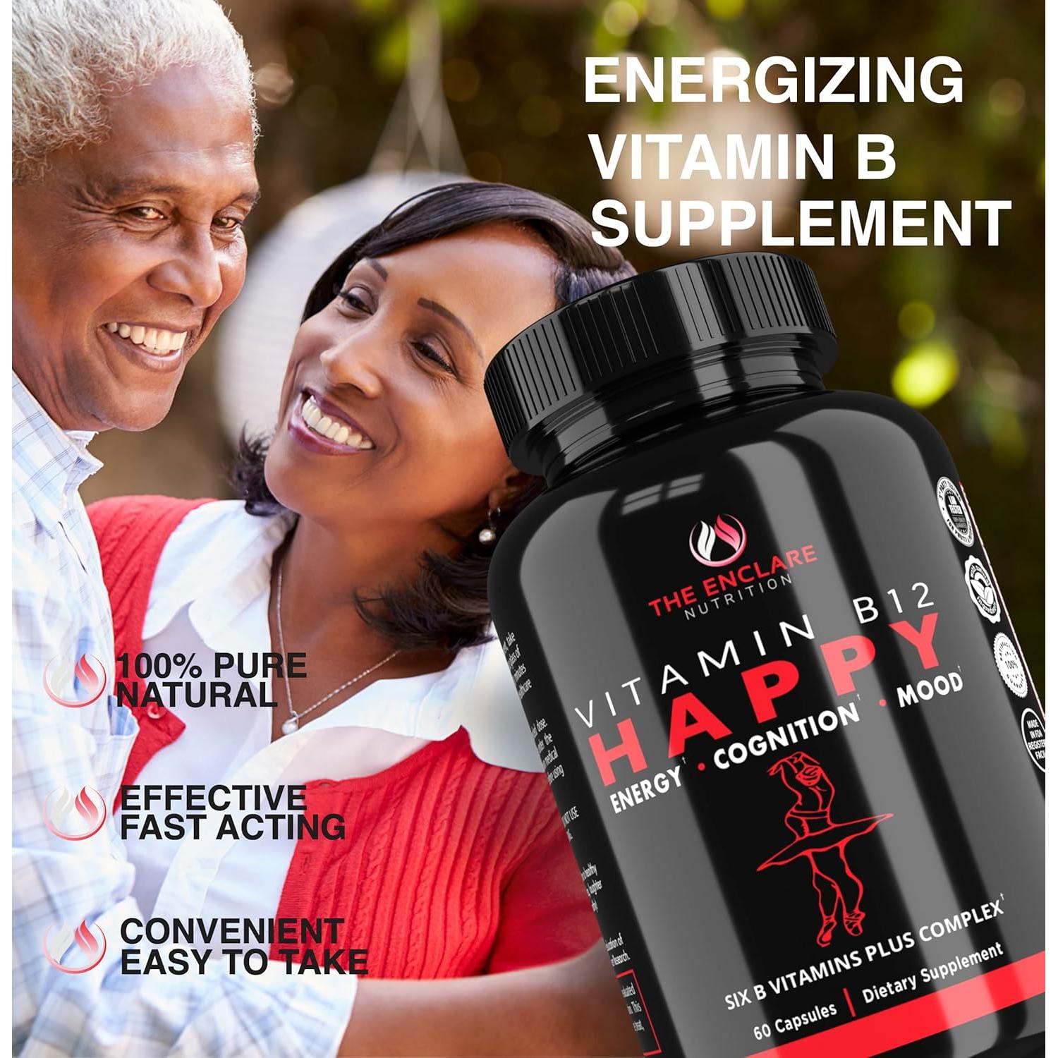 Suplemento de Vitamina B12 Enclare 2000mcg - Complejo B Vegano