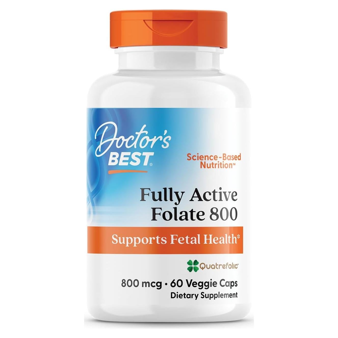 Folato Activo Doctor's Best 800 con Quatrefolic 60 Cápsulas