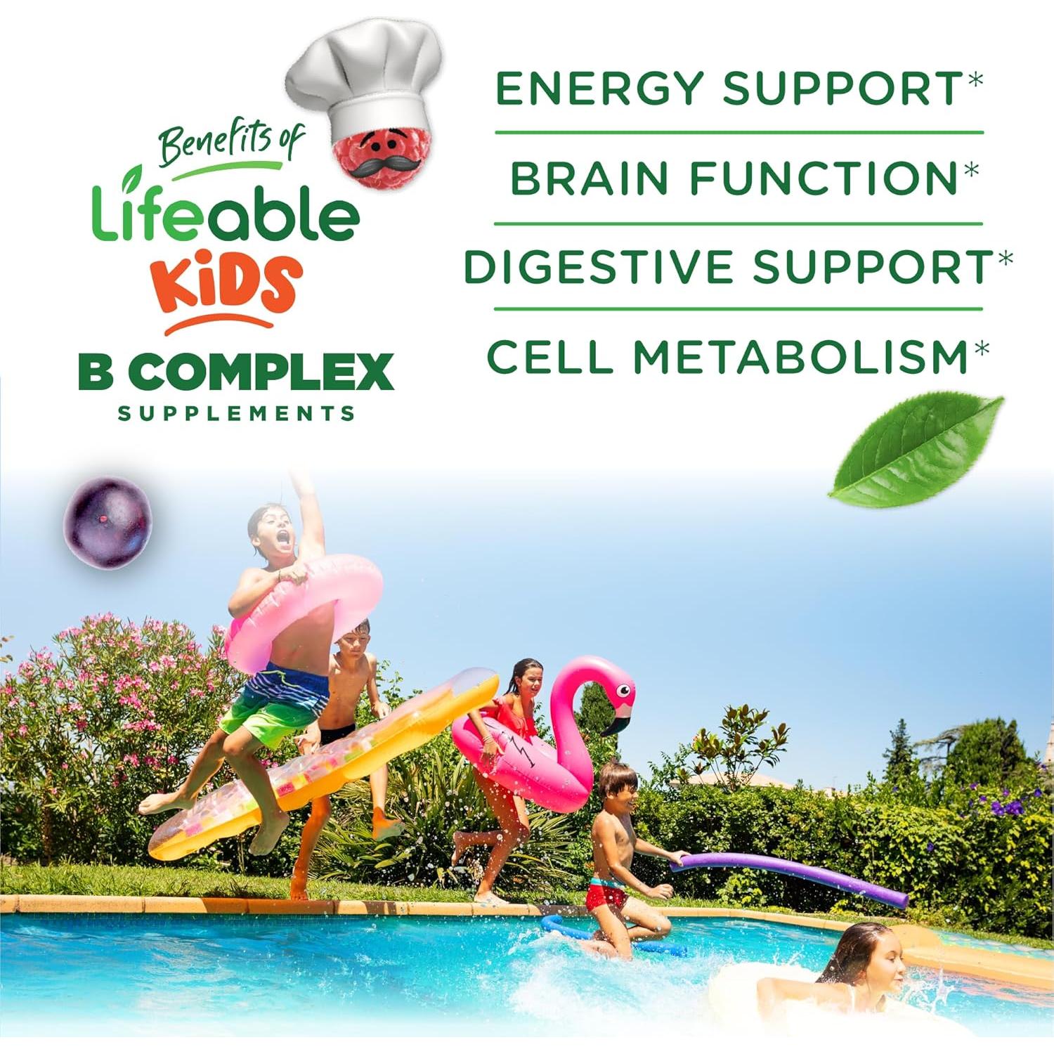 Complejo de Vitaminas B Sin Azúcar Lifeable para Niños 90 Gominolas