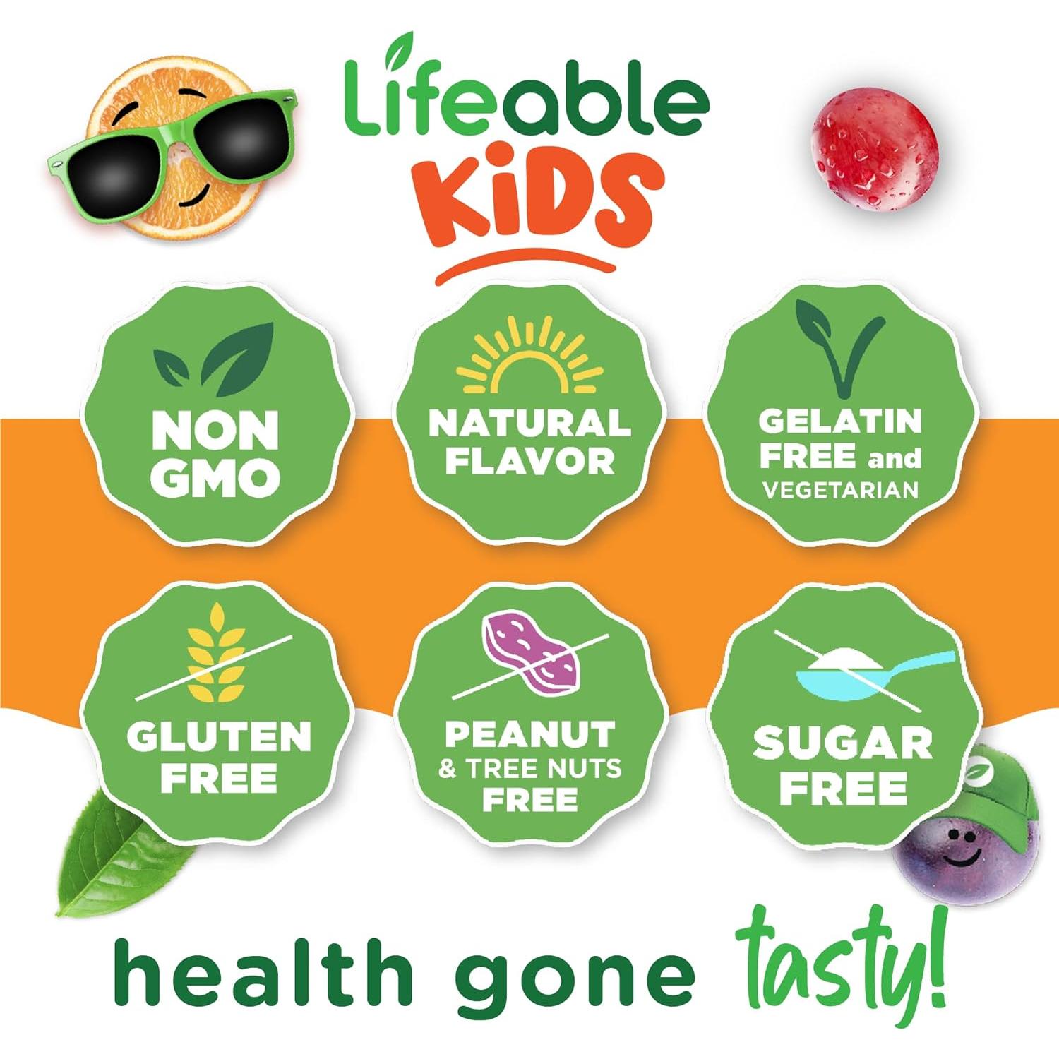 Complejo de Vitaminas B Sin Azúcar Lifeable para Niños 90 Gominolas