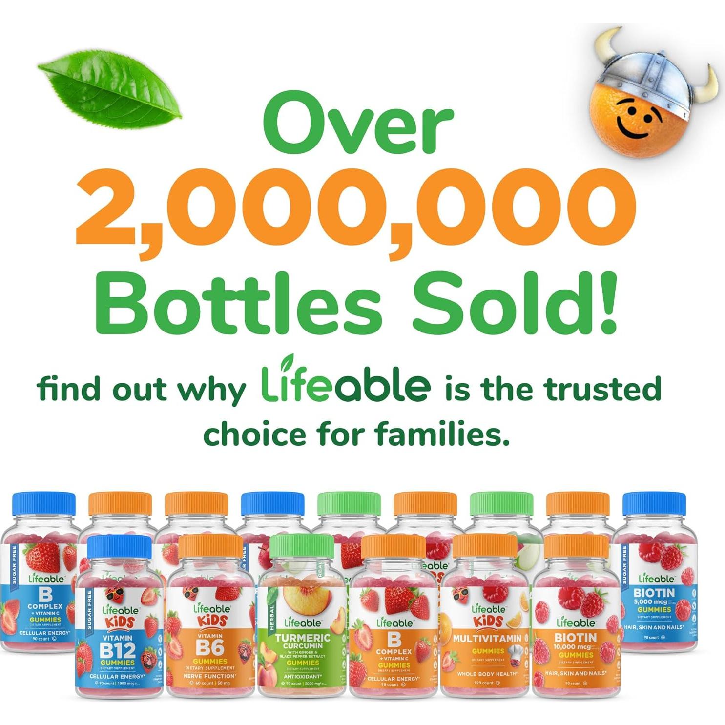 Complejo de Vitaminas B Sin Azúcar Lifeable para Niños 90 Gominolas