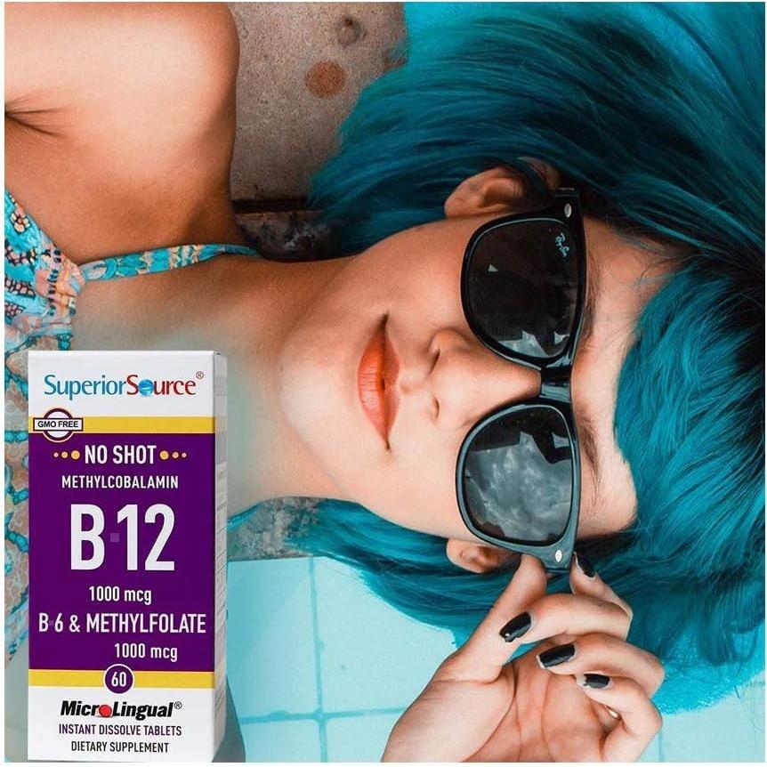 Vitamina B-12 Metilcobalamina 1000 mcg Superior Source - 60 Tabletas Sublinguales