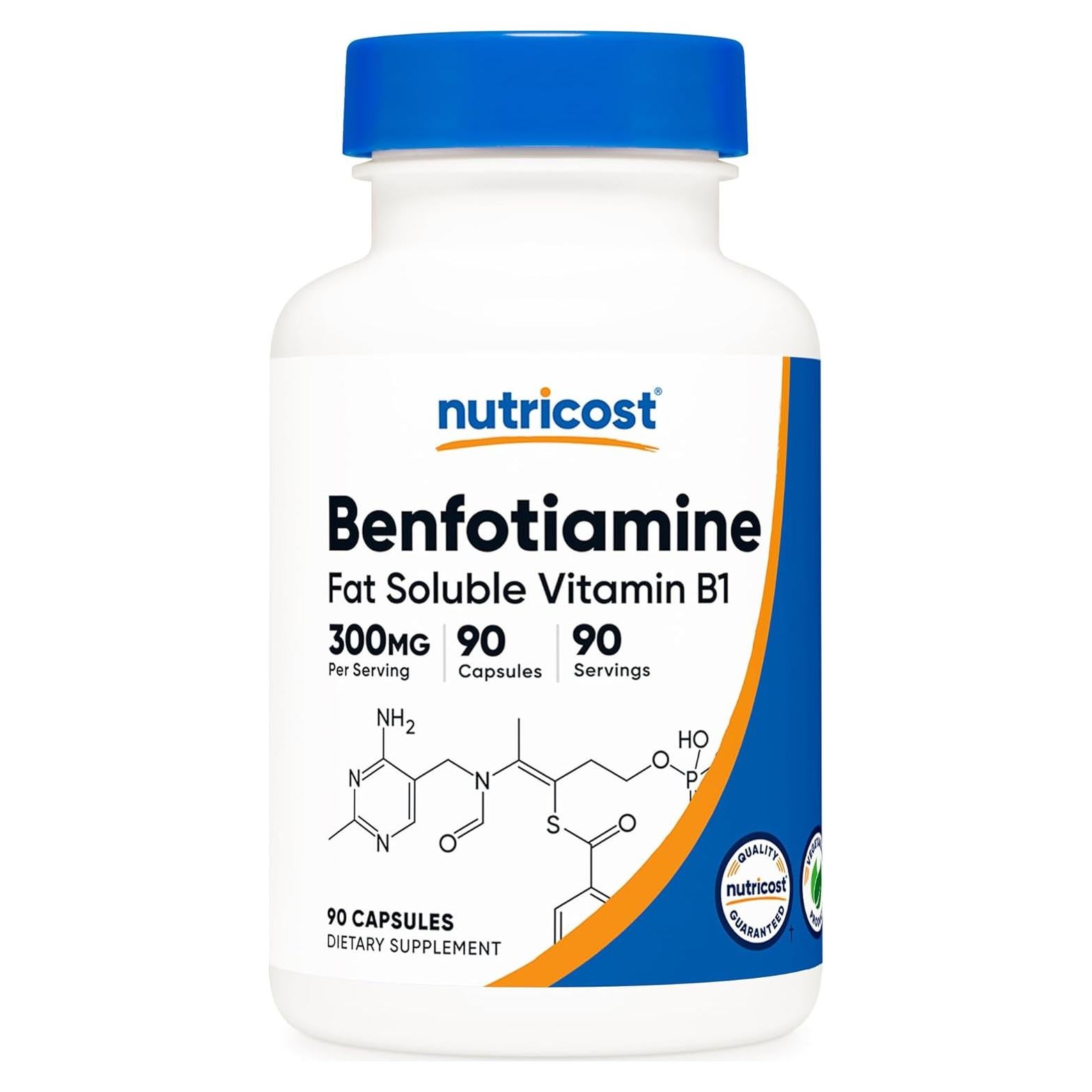 Nutricost Benfotiamina 300mg - 90 Cápsulas Vegetarianas Sin Gluten